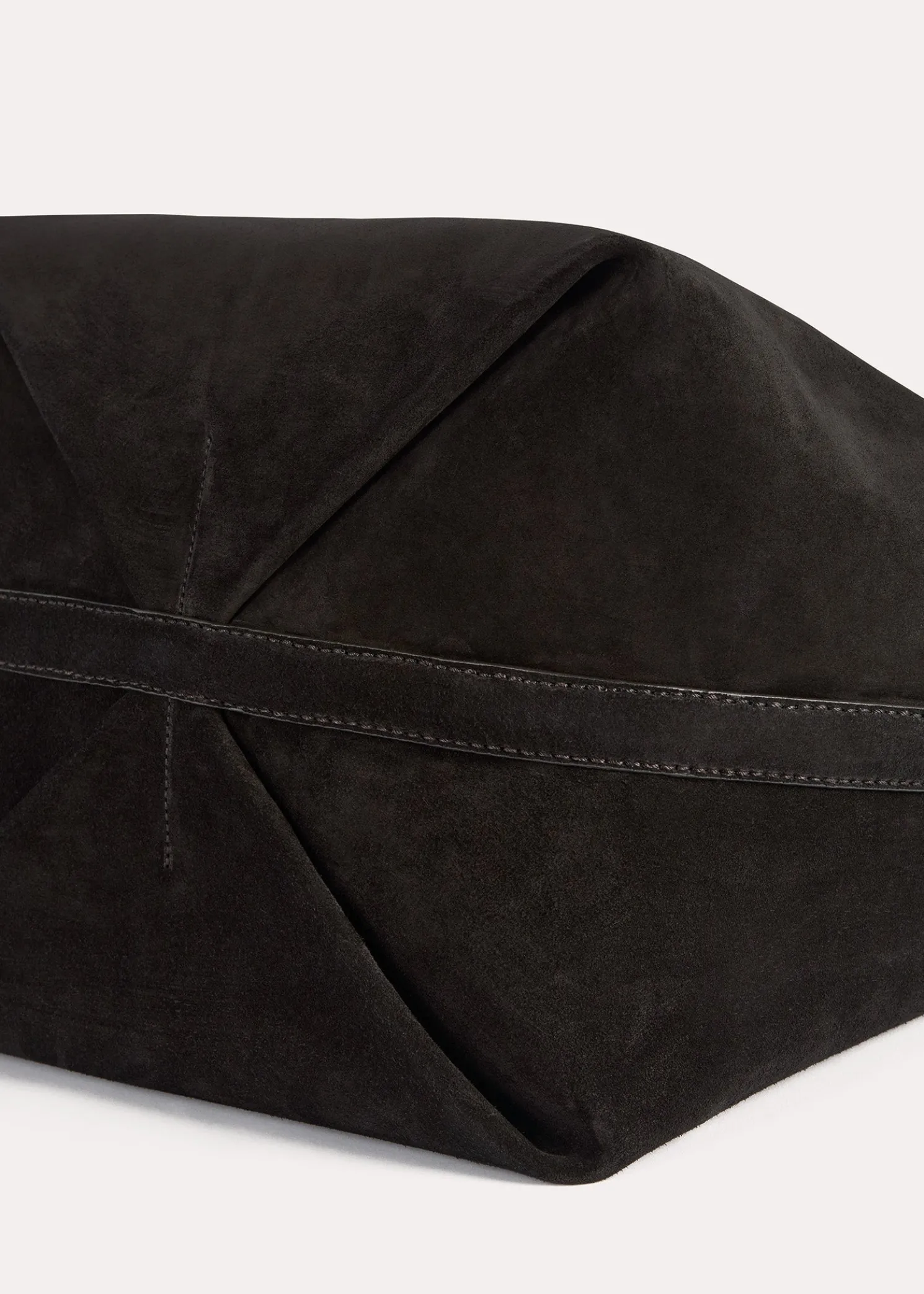 Belted suede tote espresso