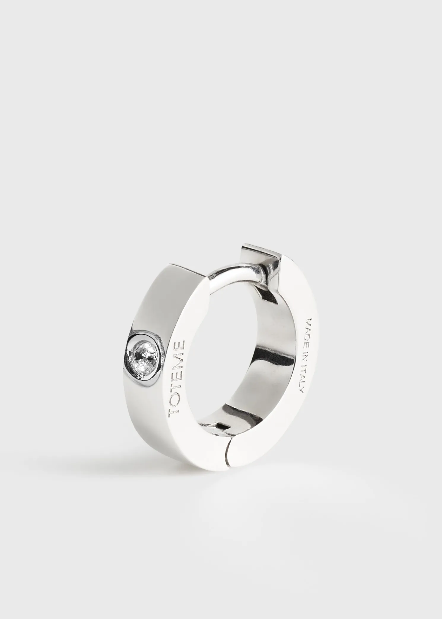 Bezel diamond hoops 18kt white gold