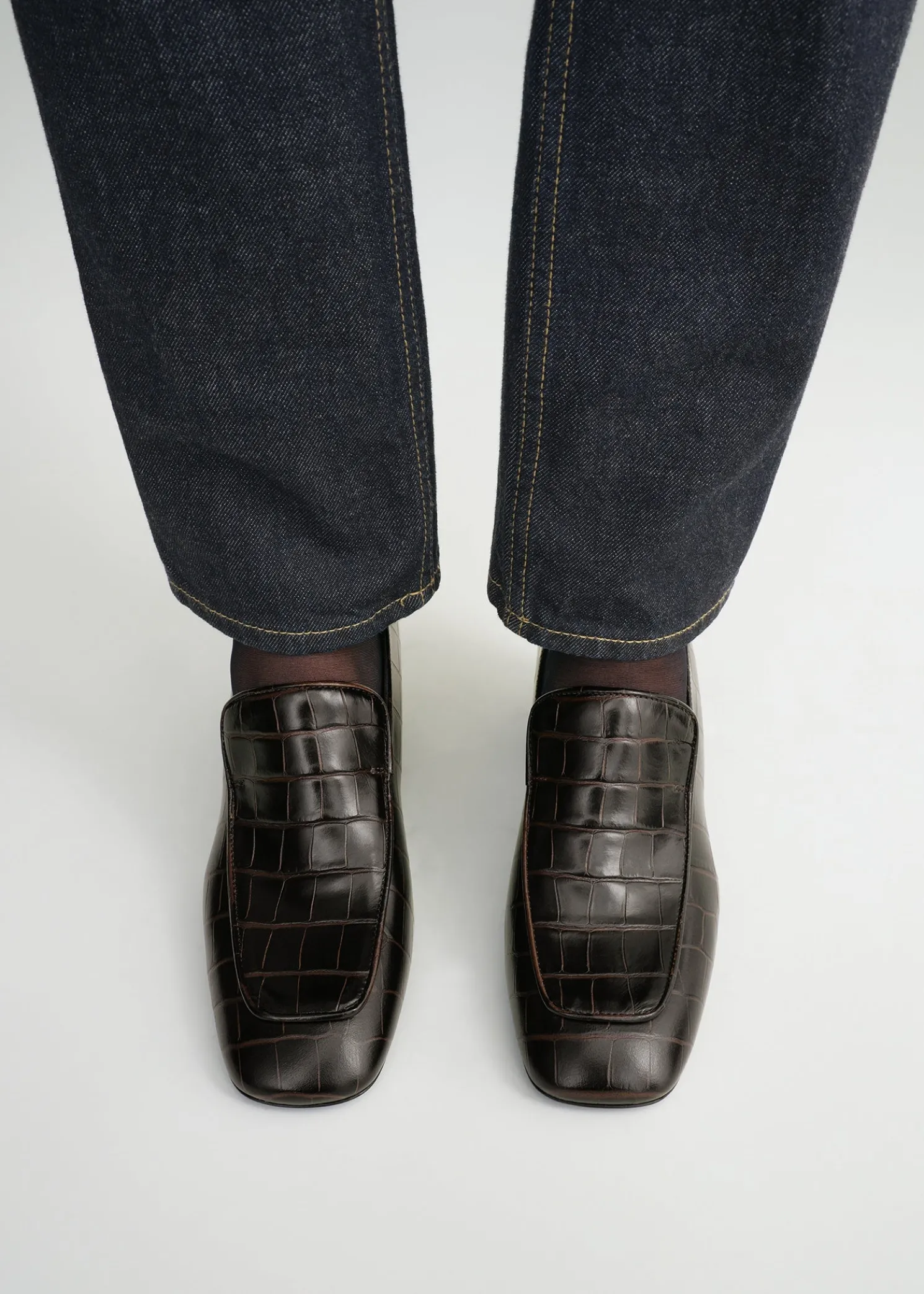 Block-heel pumps dark brown