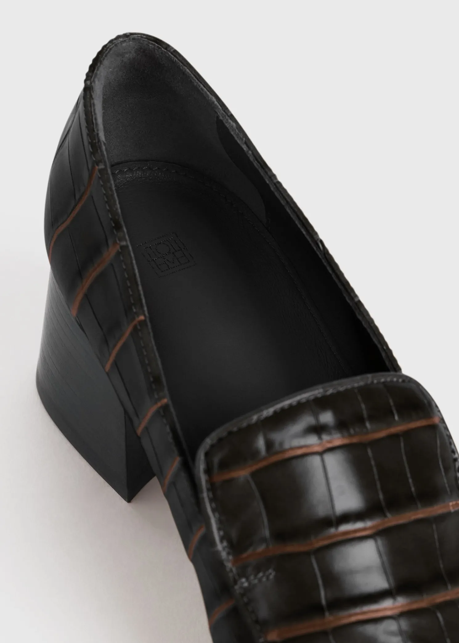 Block-heel pumps dark brown