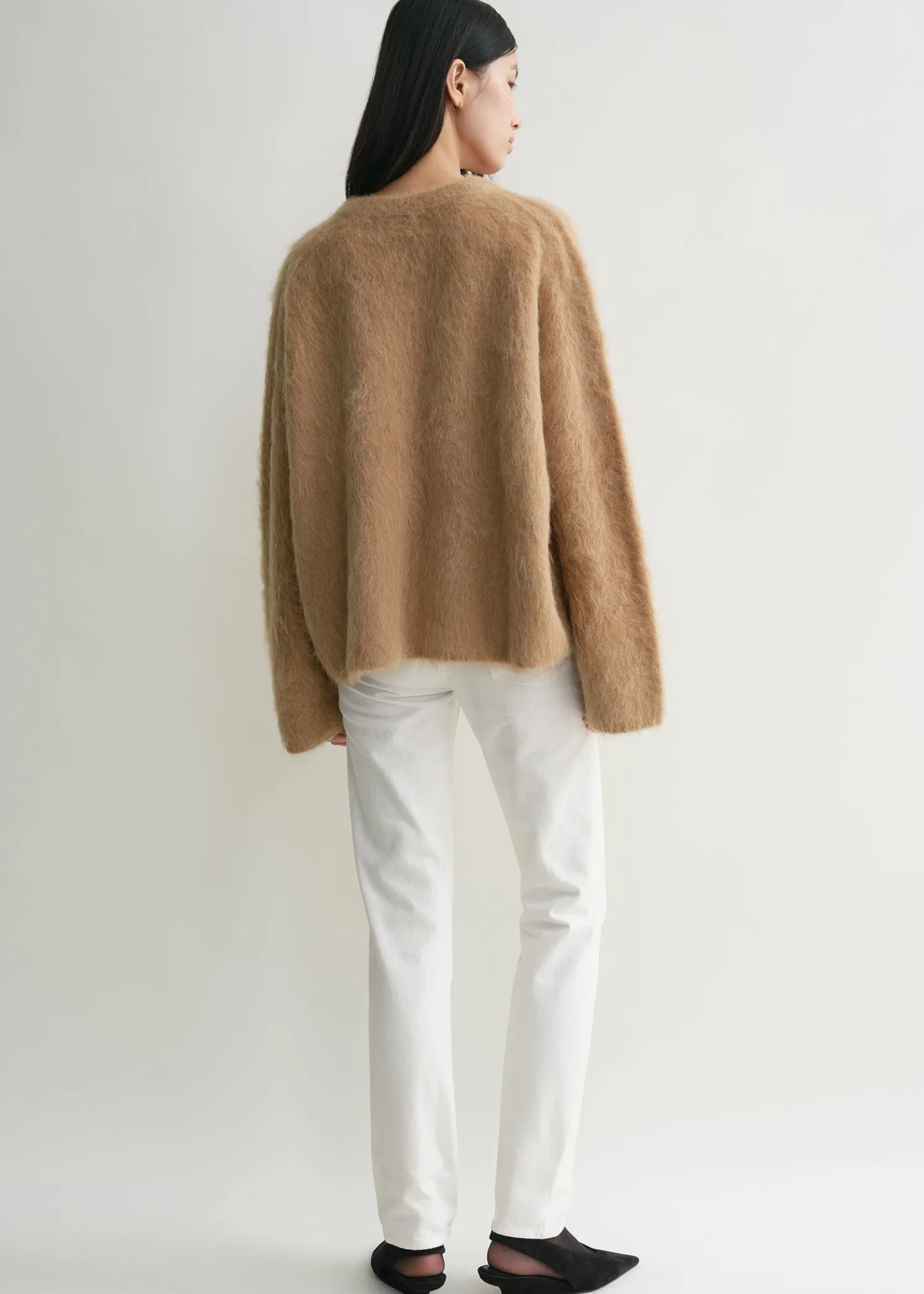 Boxy alpaca knit camel melange