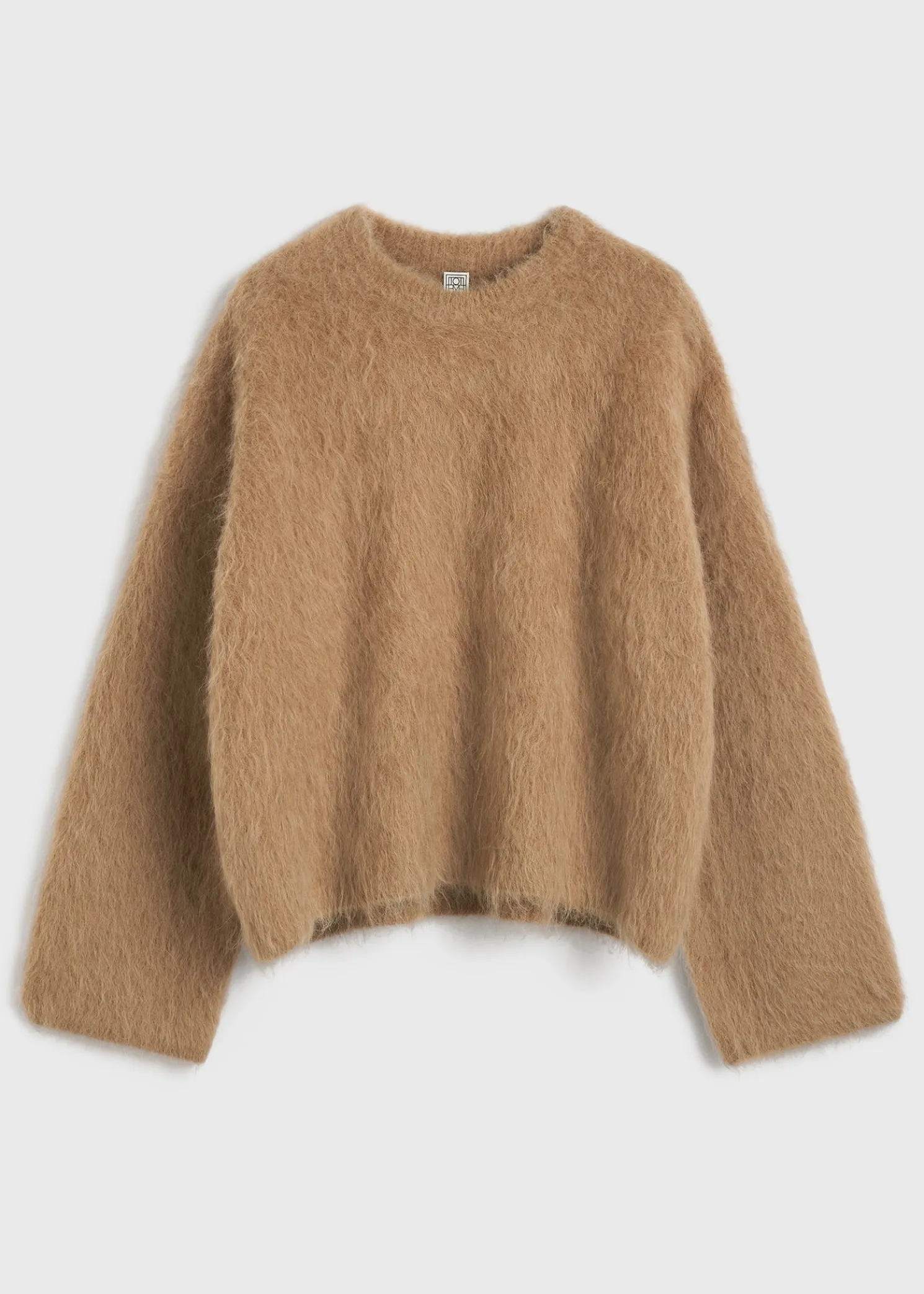 Boxy alpaca knit camel melange