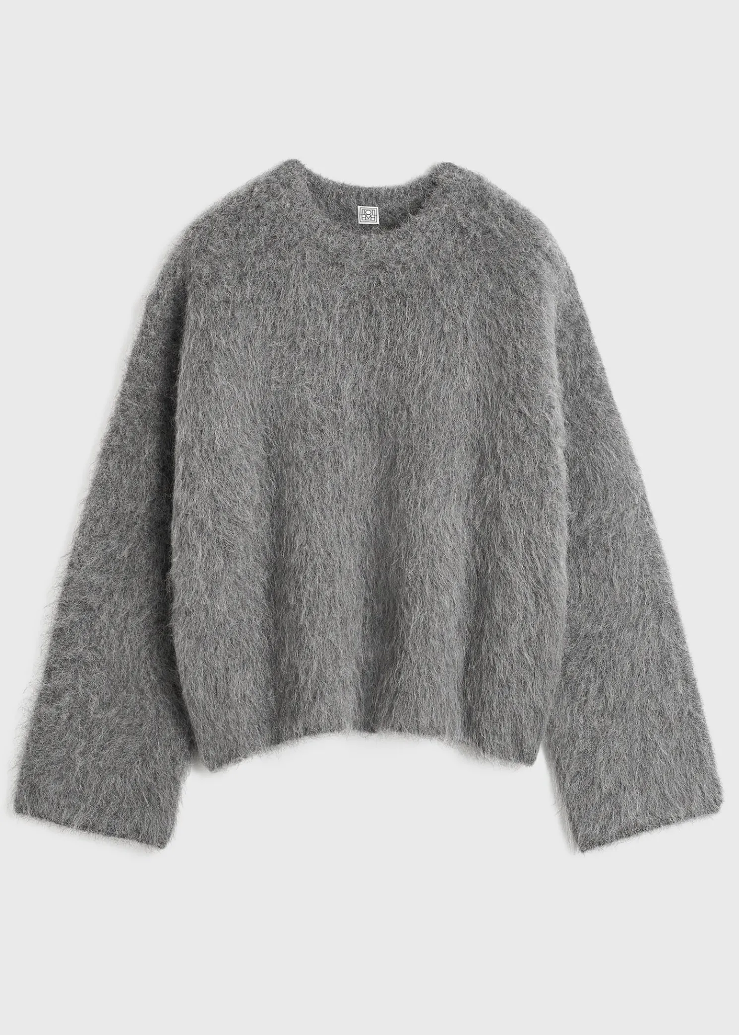 Boxy alpaca knit dark grey melange