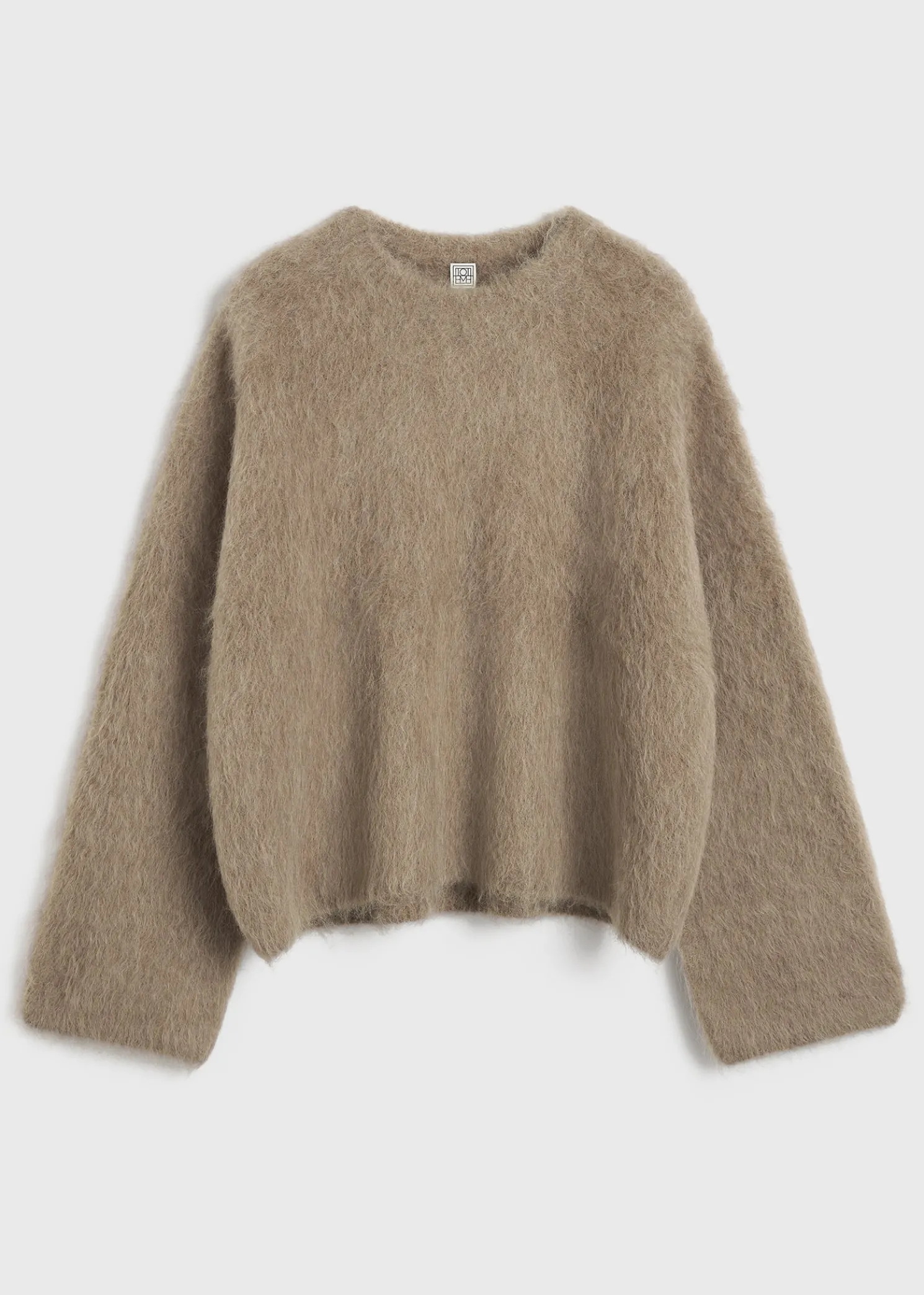 Boxy alpaca knit truffle melange