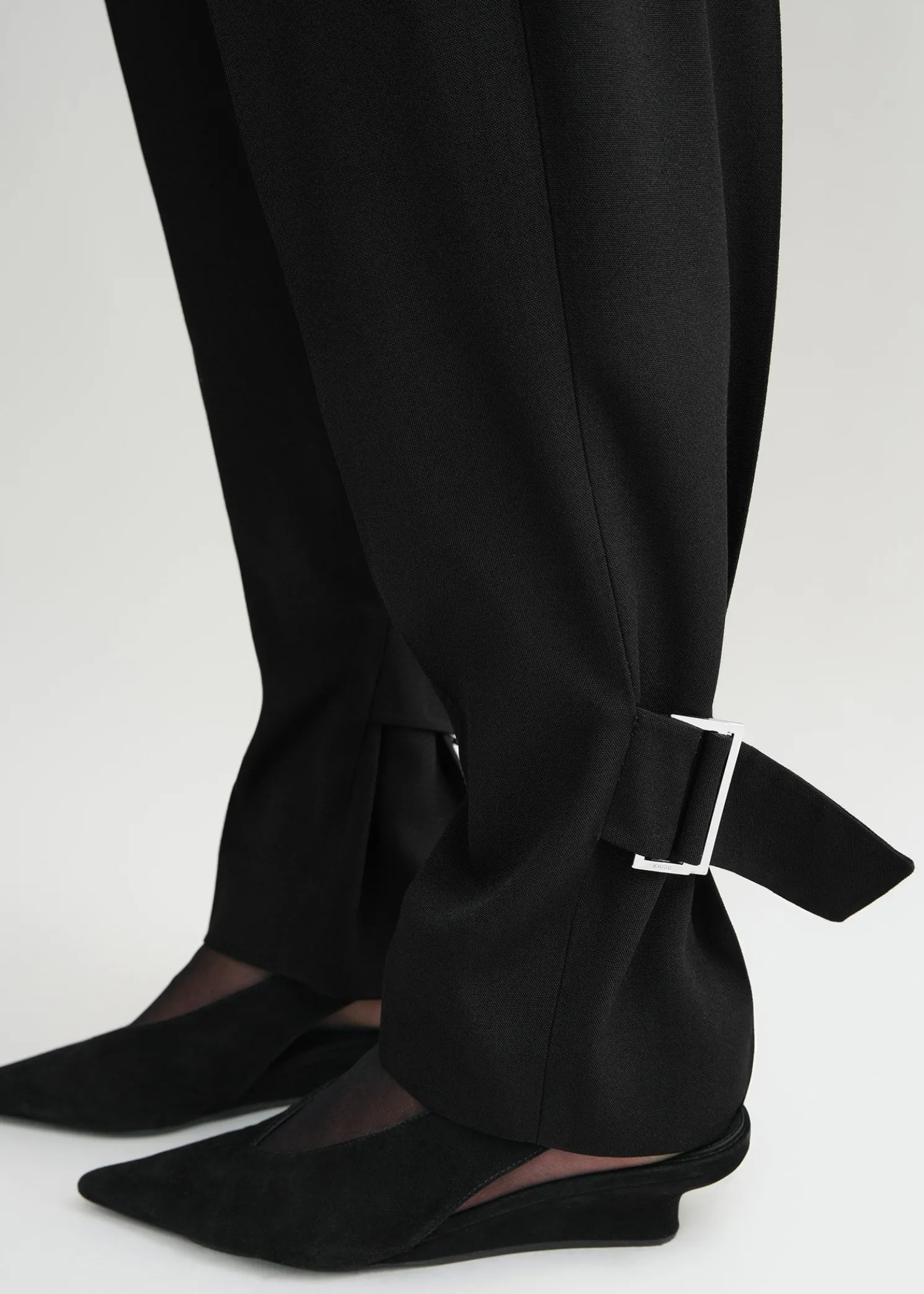 Buckled slouch trousers black