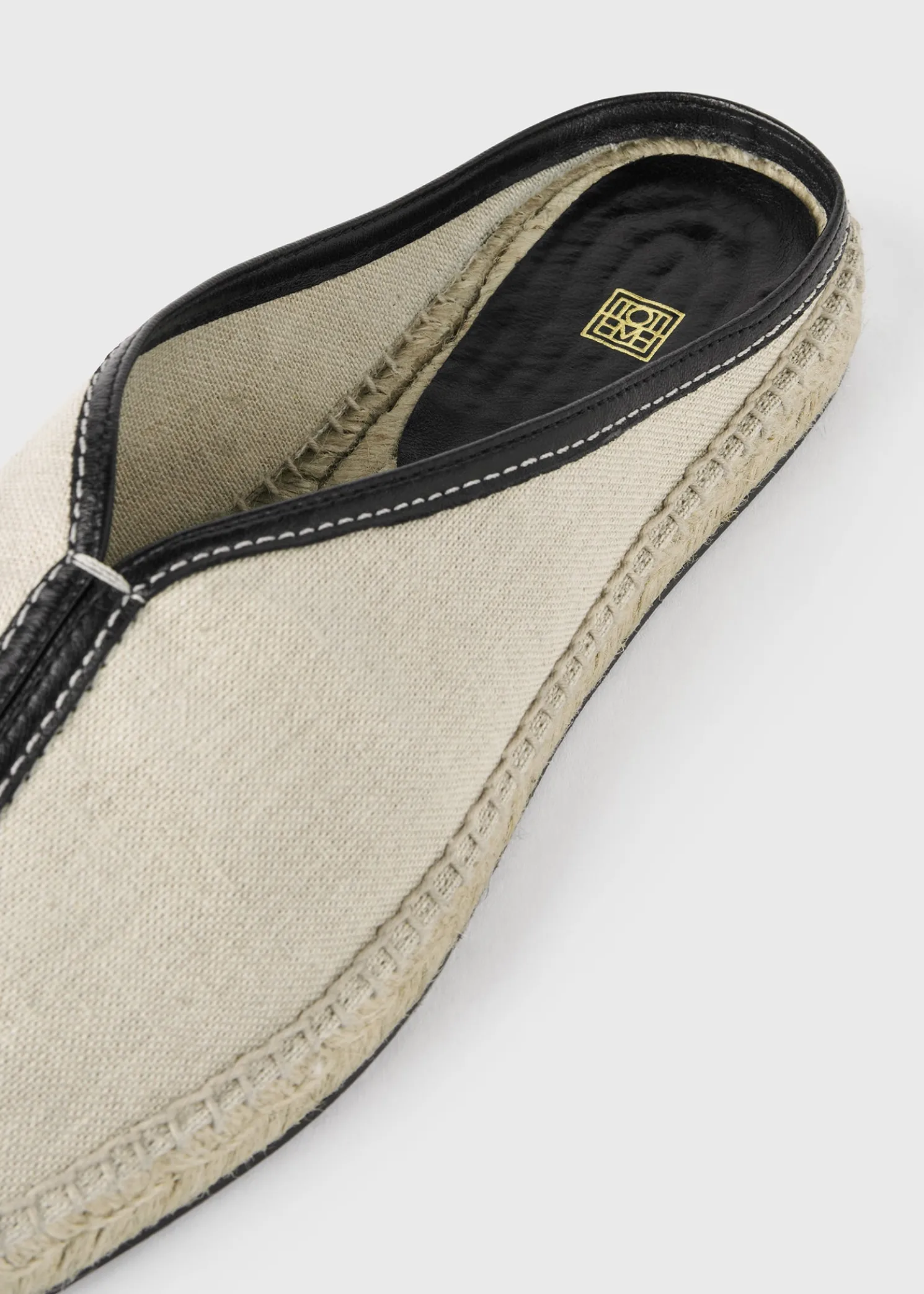 Canvas espadrille slippers ecru/black
