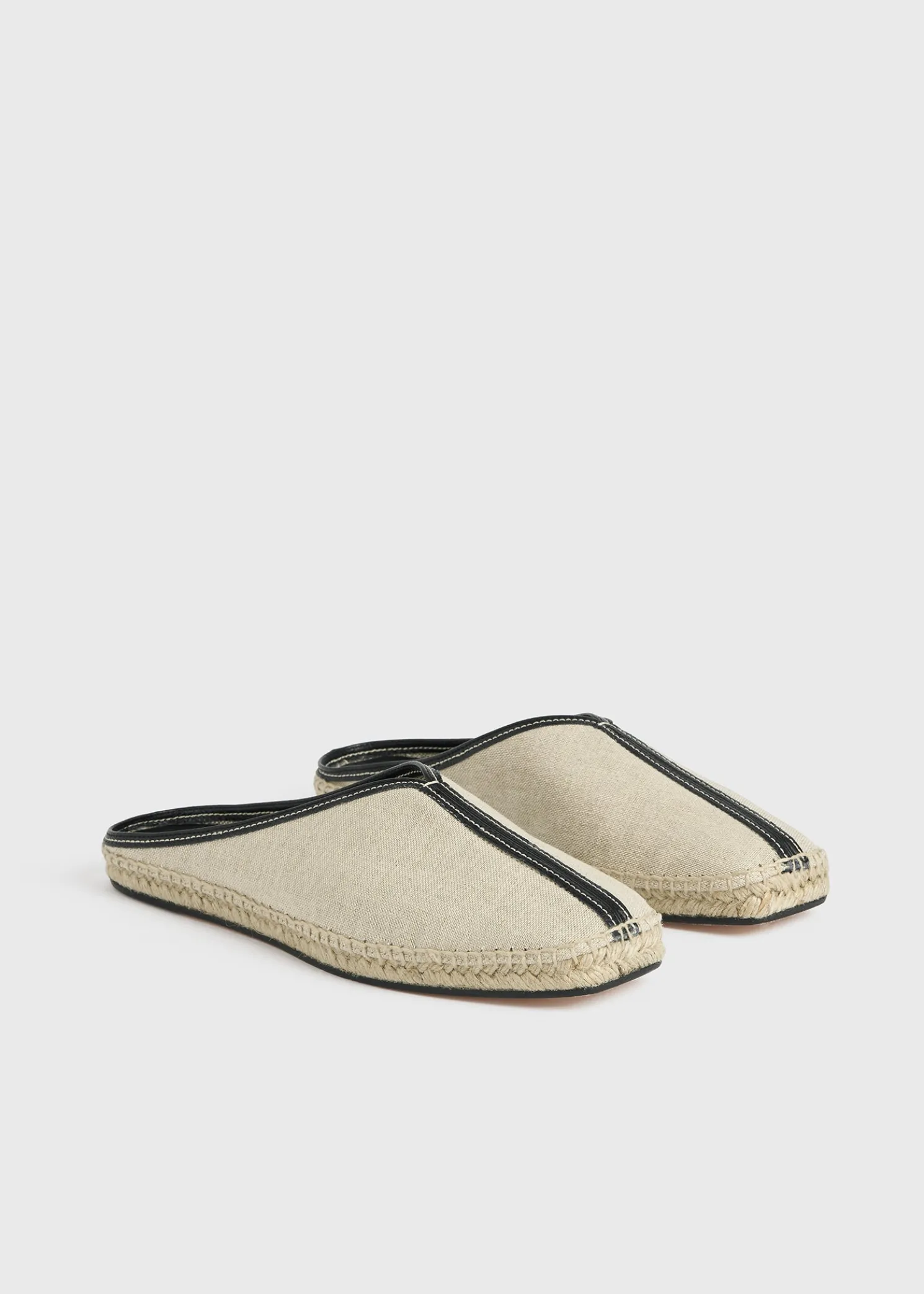 Canvas espadrille slippers ecru/black