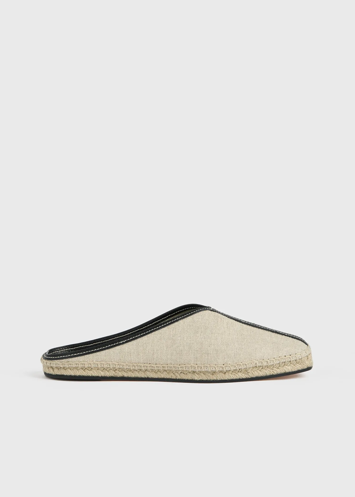 Canvas espadrille slippers ecru/black
