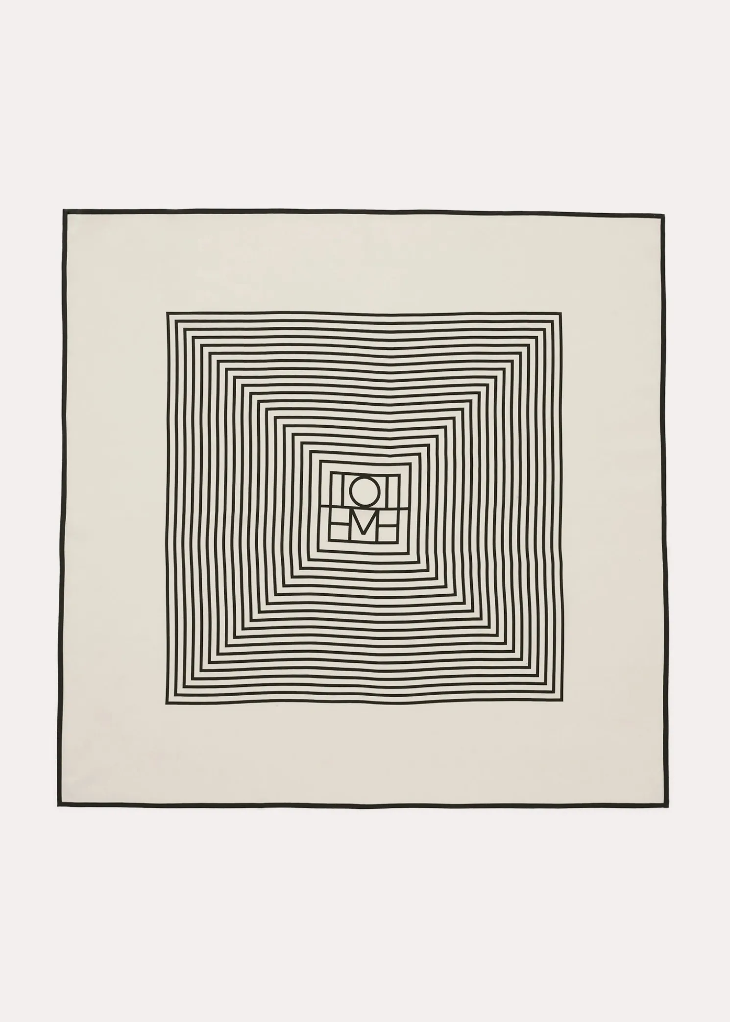 Centered monogram silk scarf crème