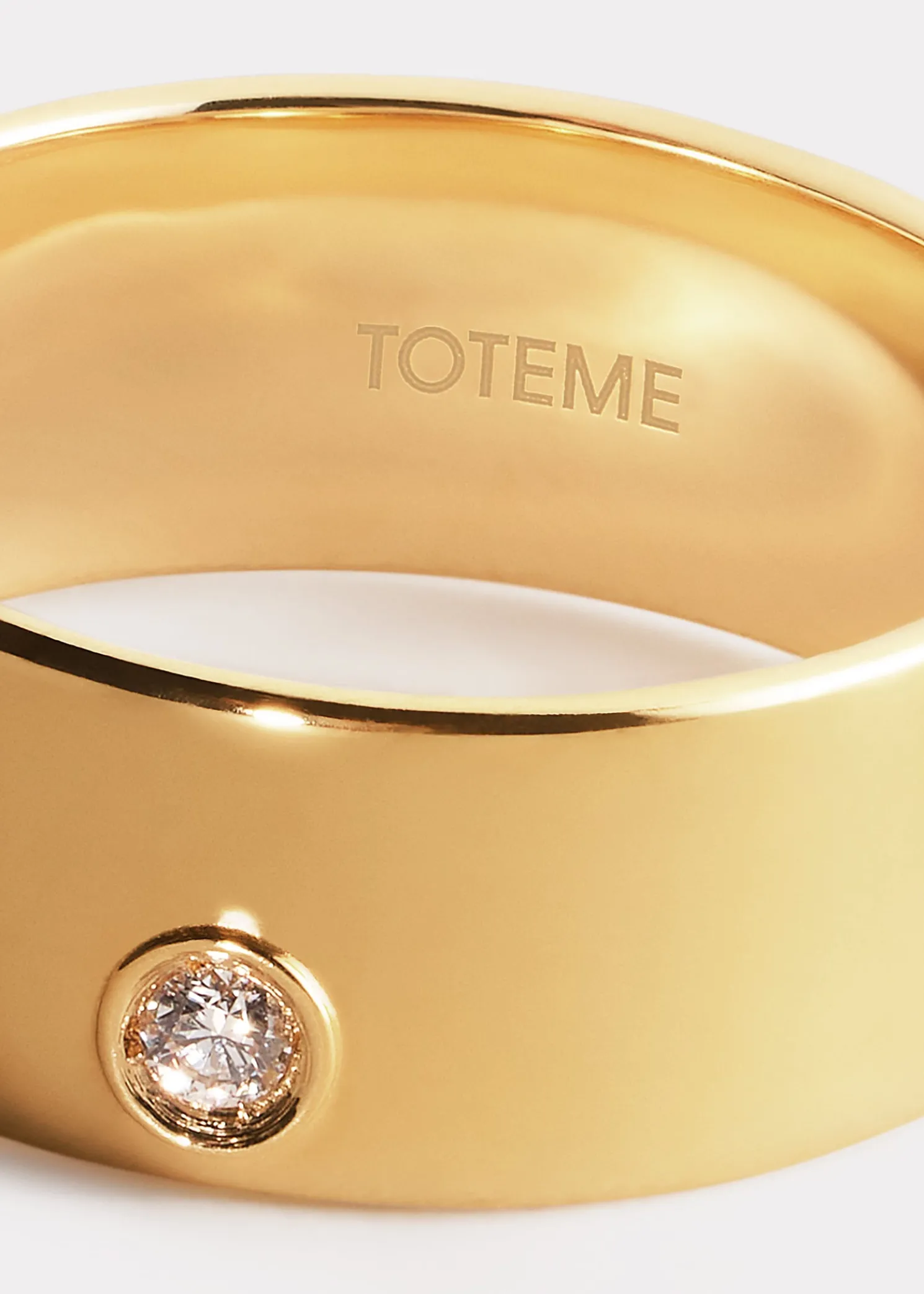 Cigar diamond midi ring 18kt gold