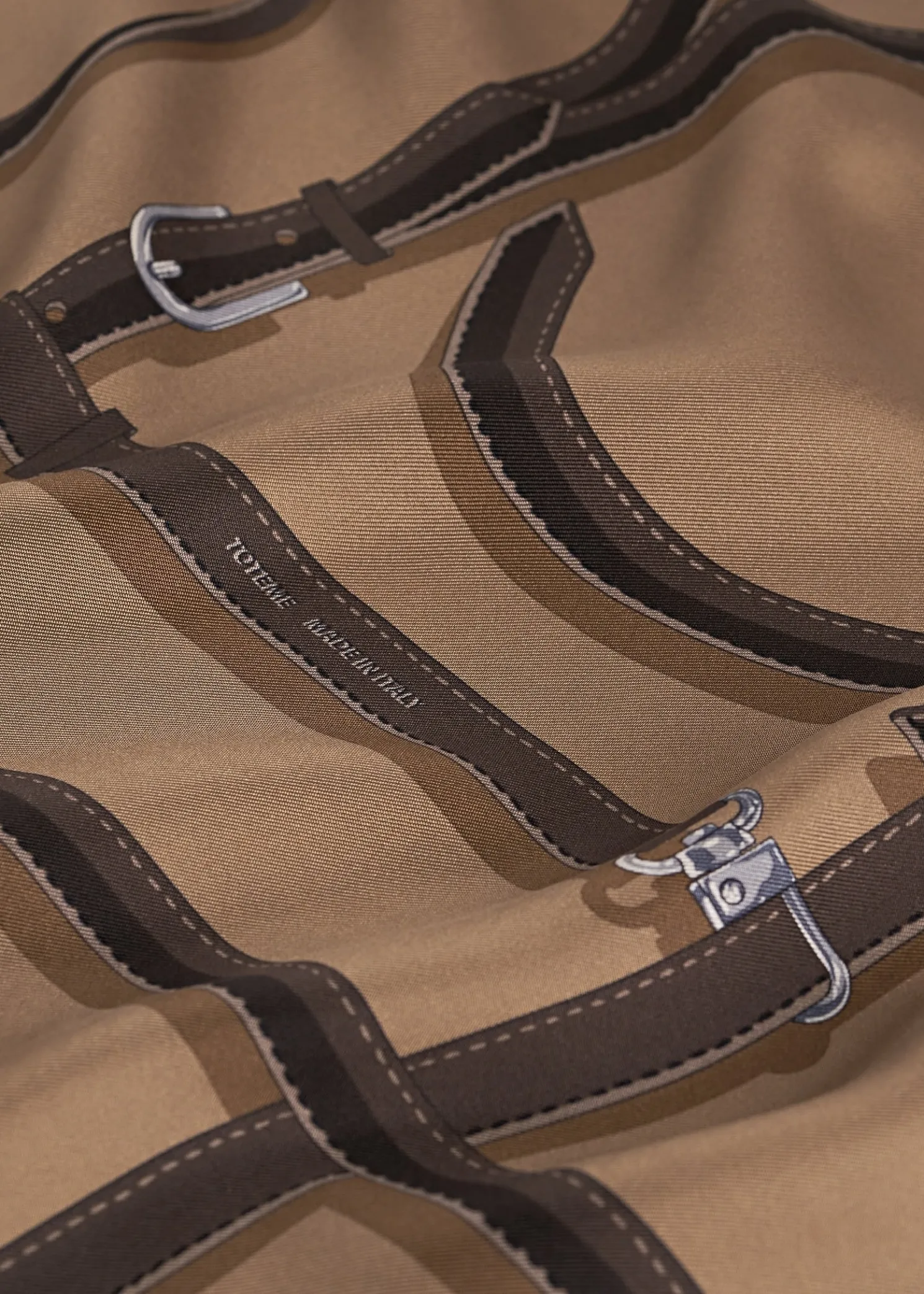 Clasp belt silk scarf biscuit