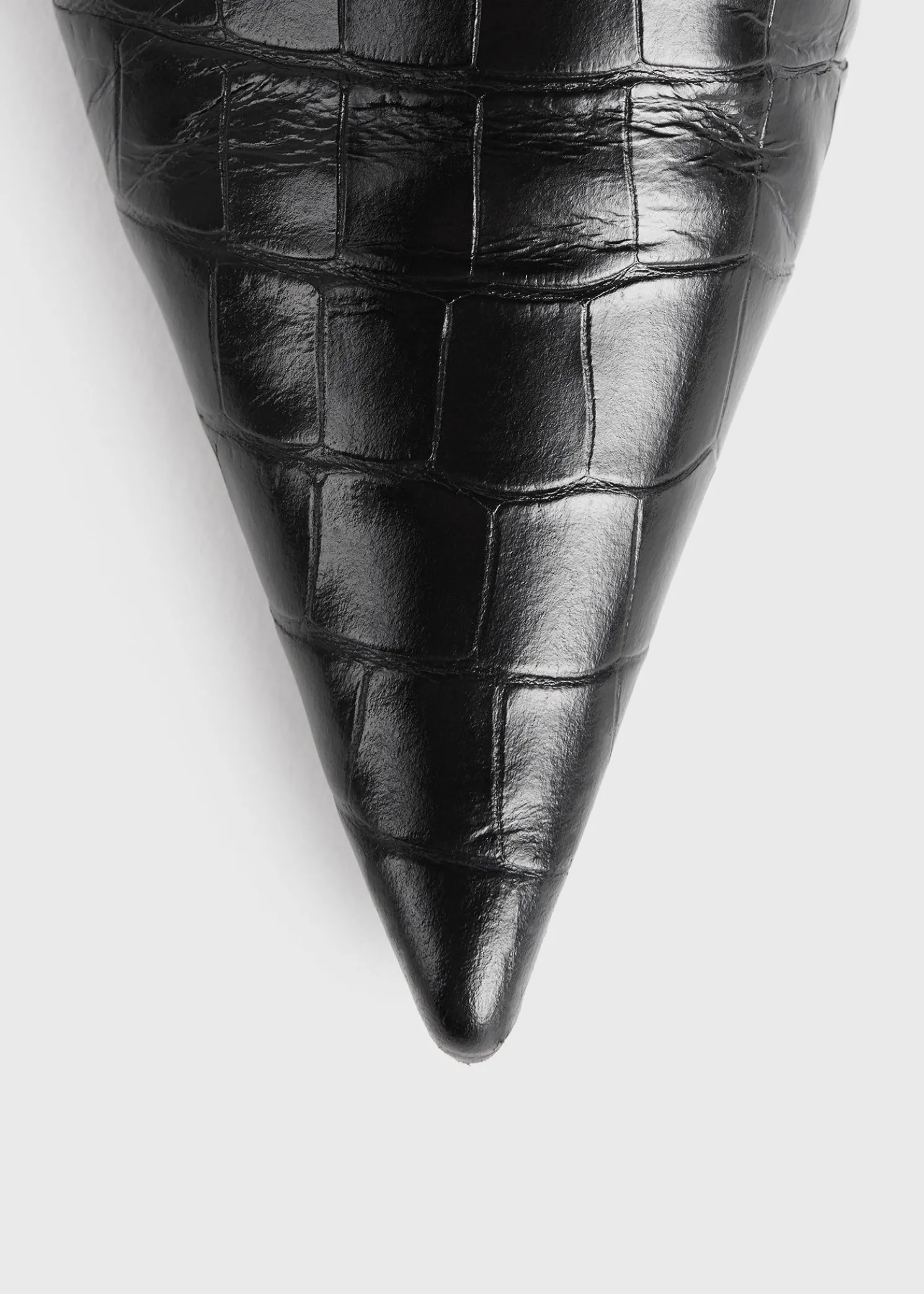 Classic croco-embossed slingbacks black