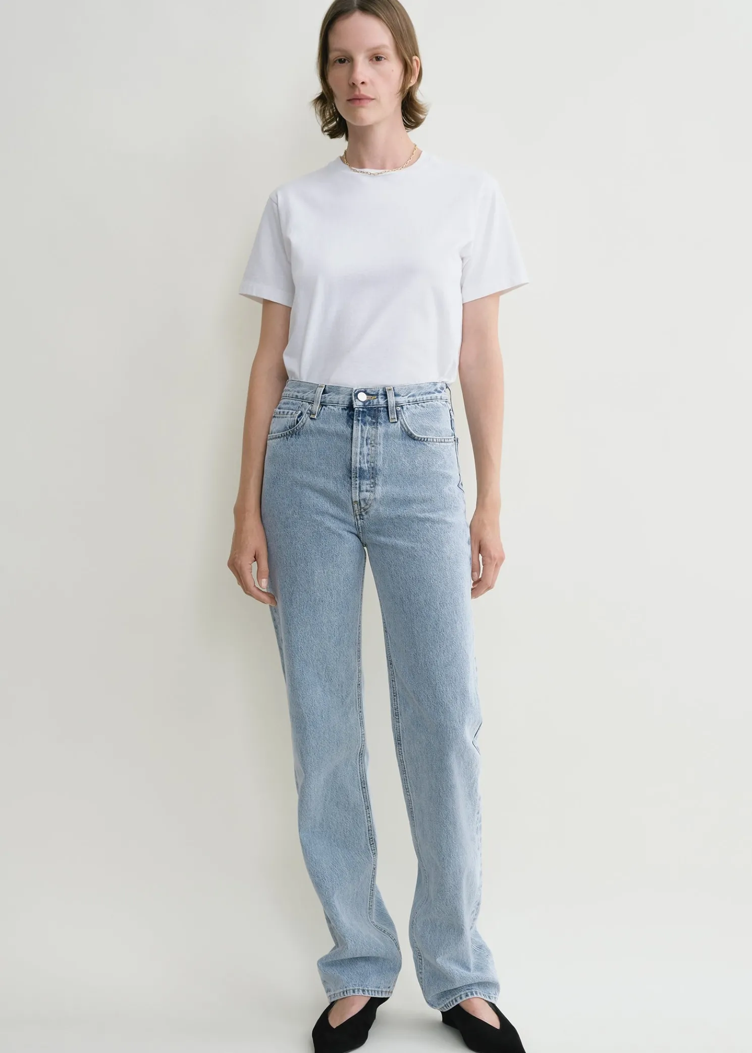 Classic cut denim full length cool blue