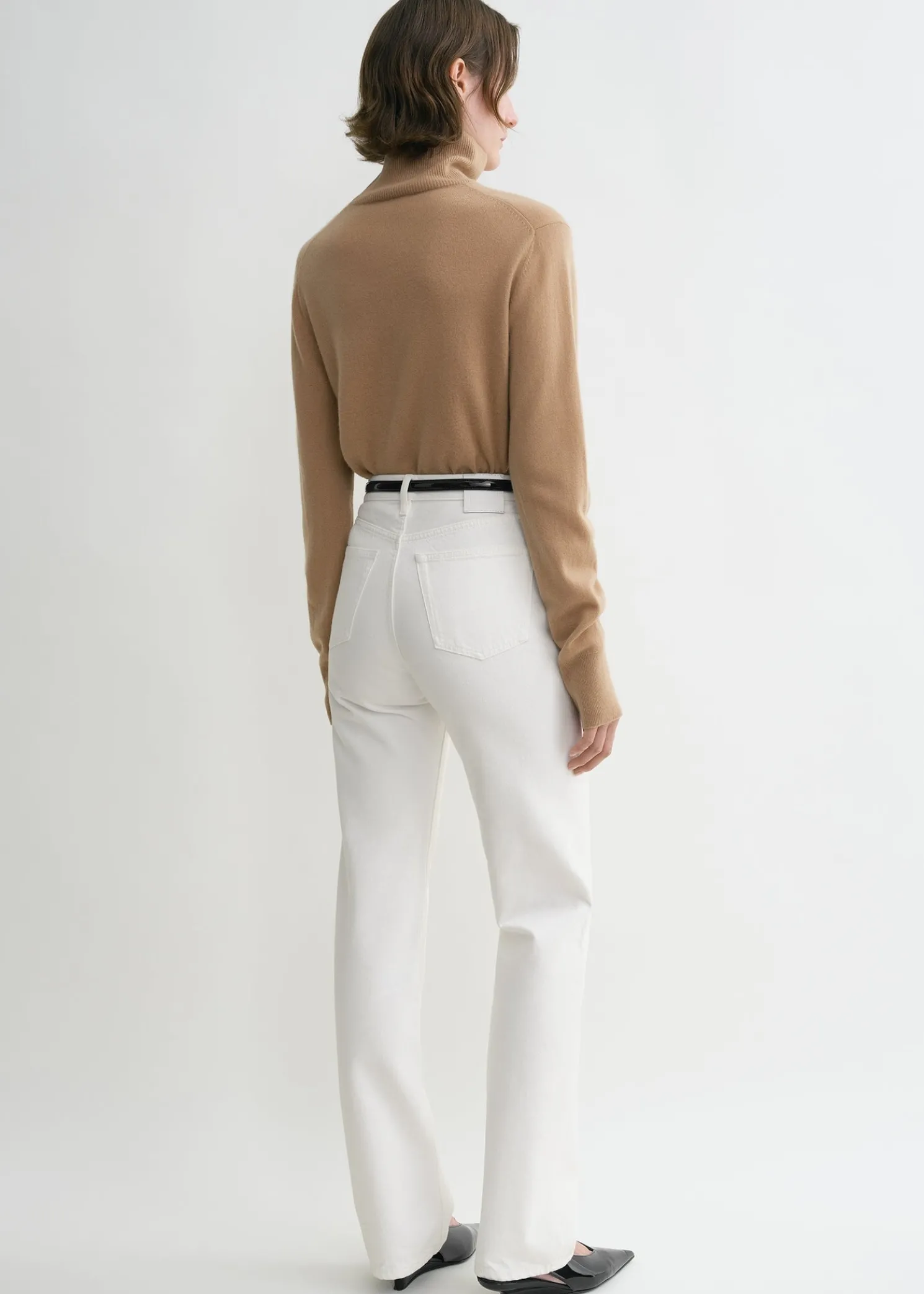 Classic cut denim full length off-white