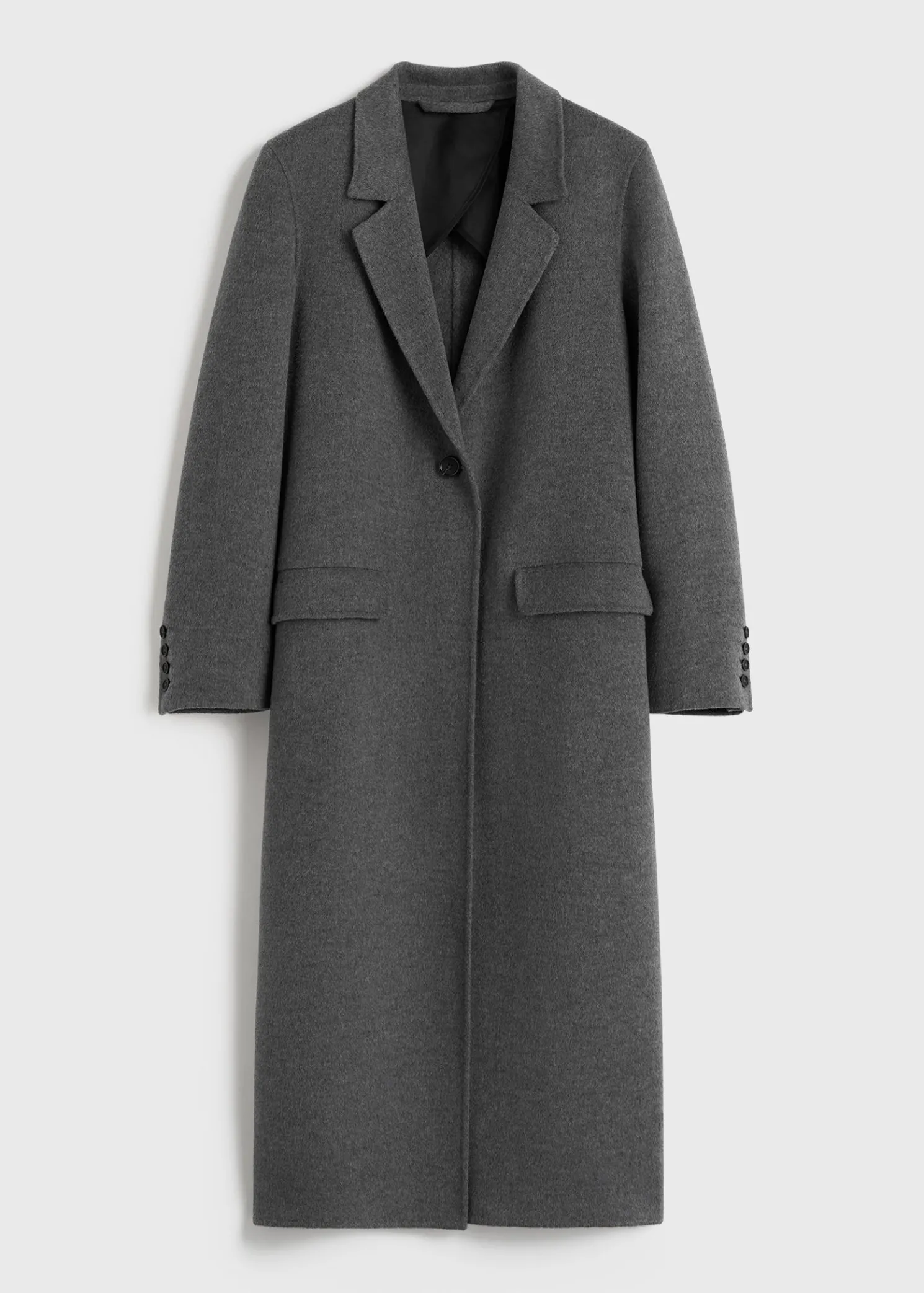Classic doublé coat mid grey melange