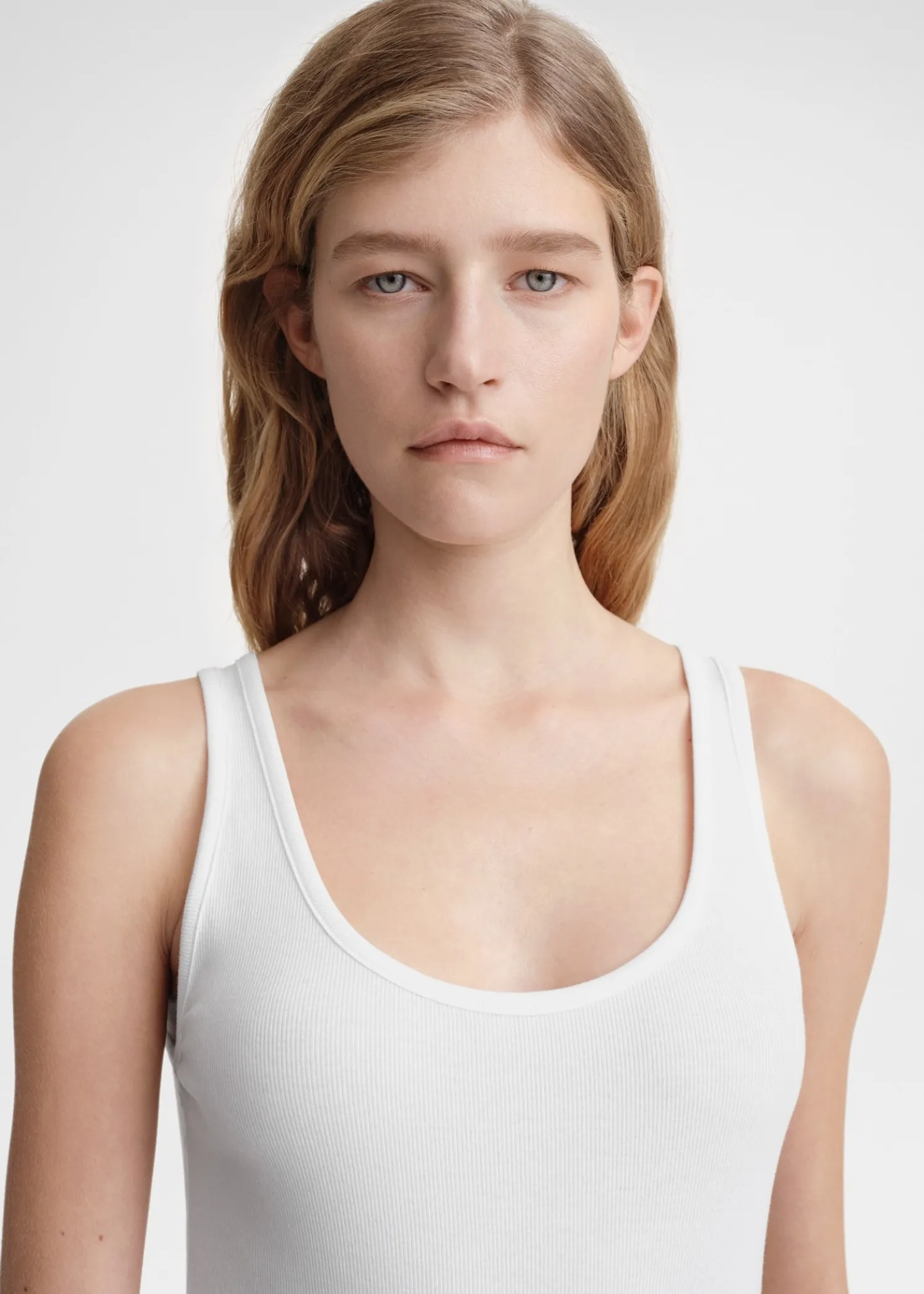 Classic rib tank white