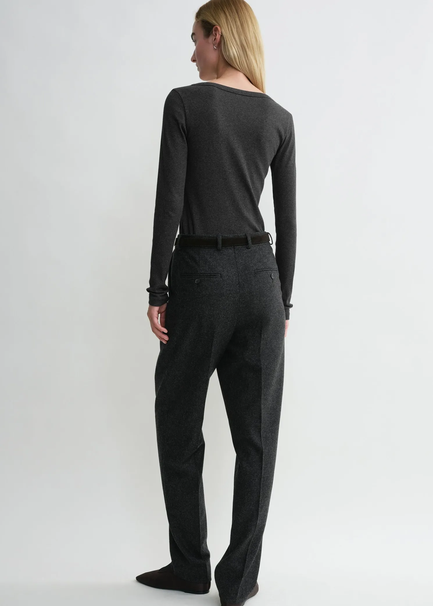 Classic rib top charcoal melange