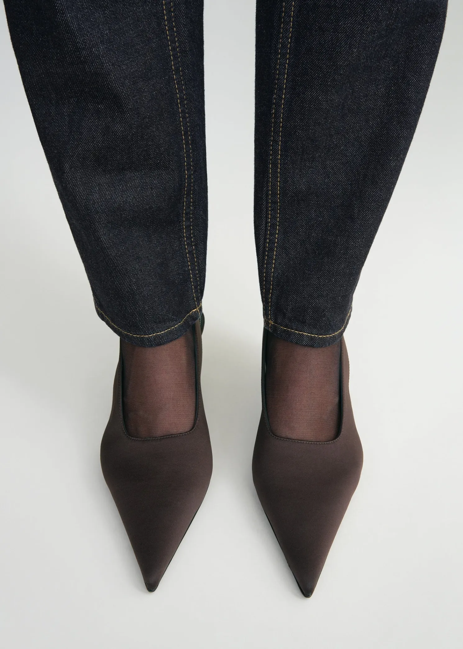 Classic satin slingbacks espresso