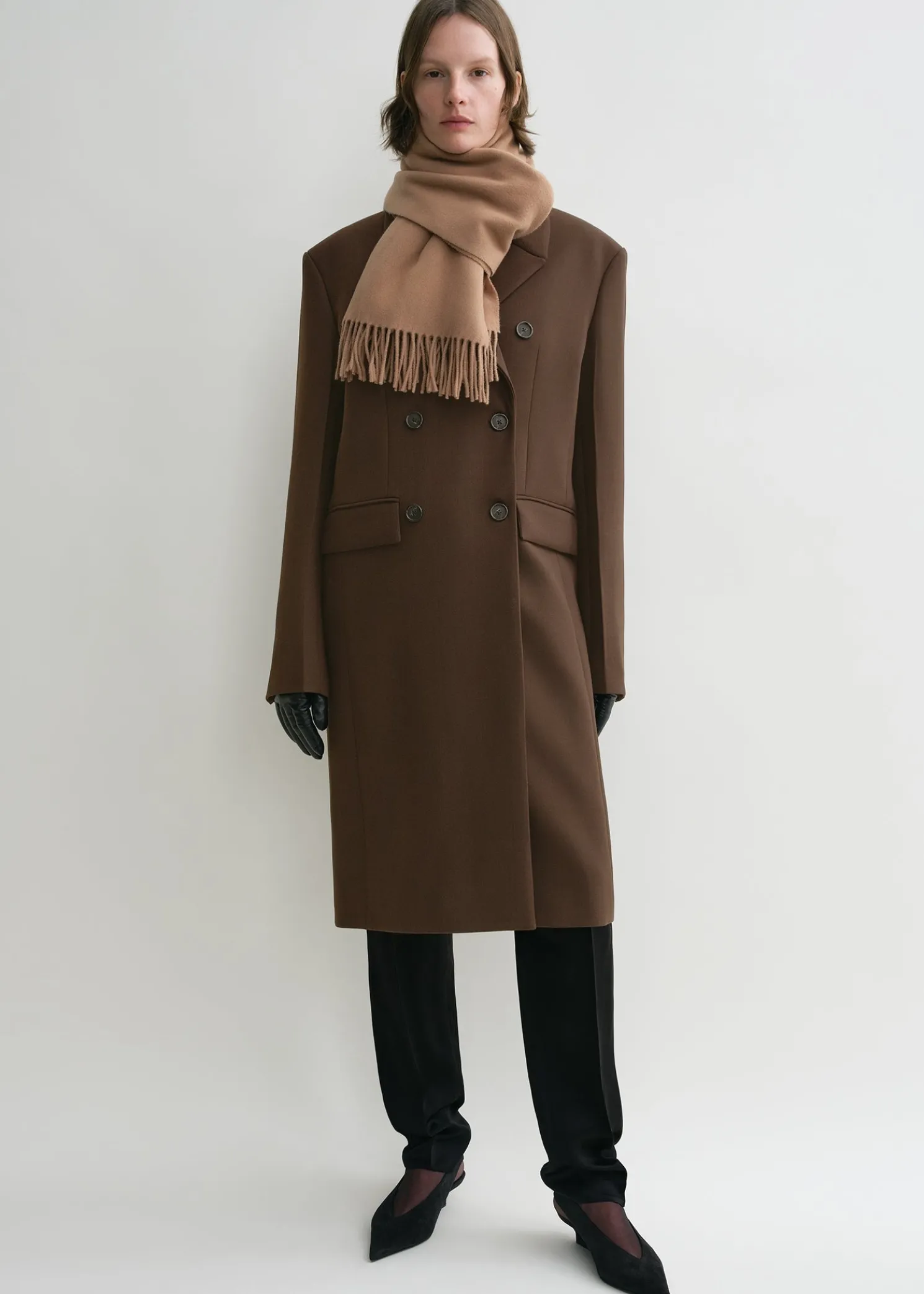 Classic wool scarf camel