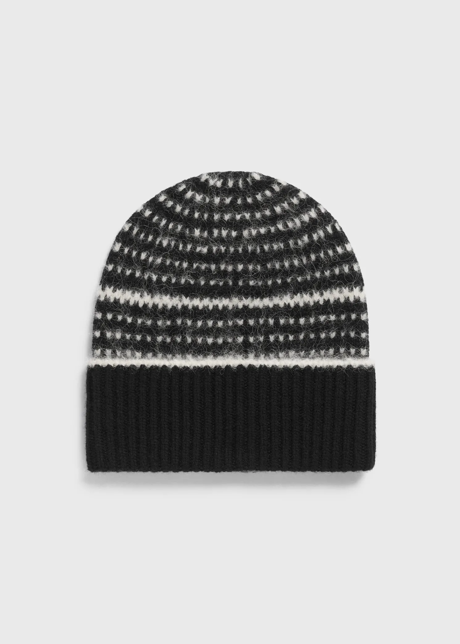 Contrast-edge beanie black