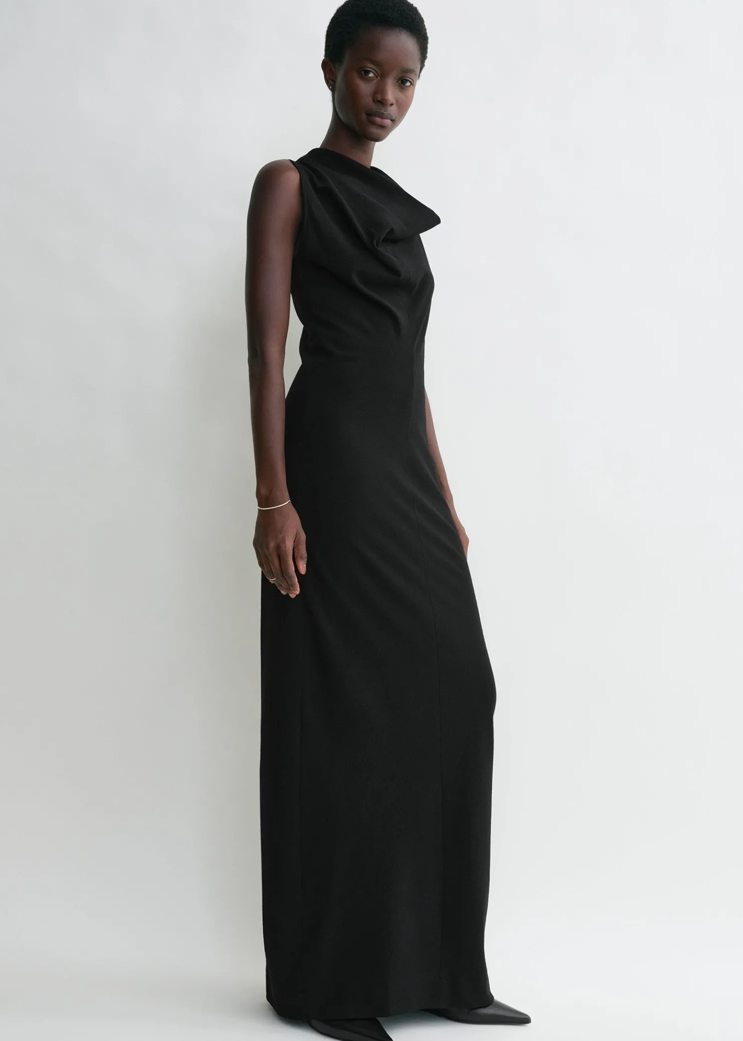 Cowl-neck dress black