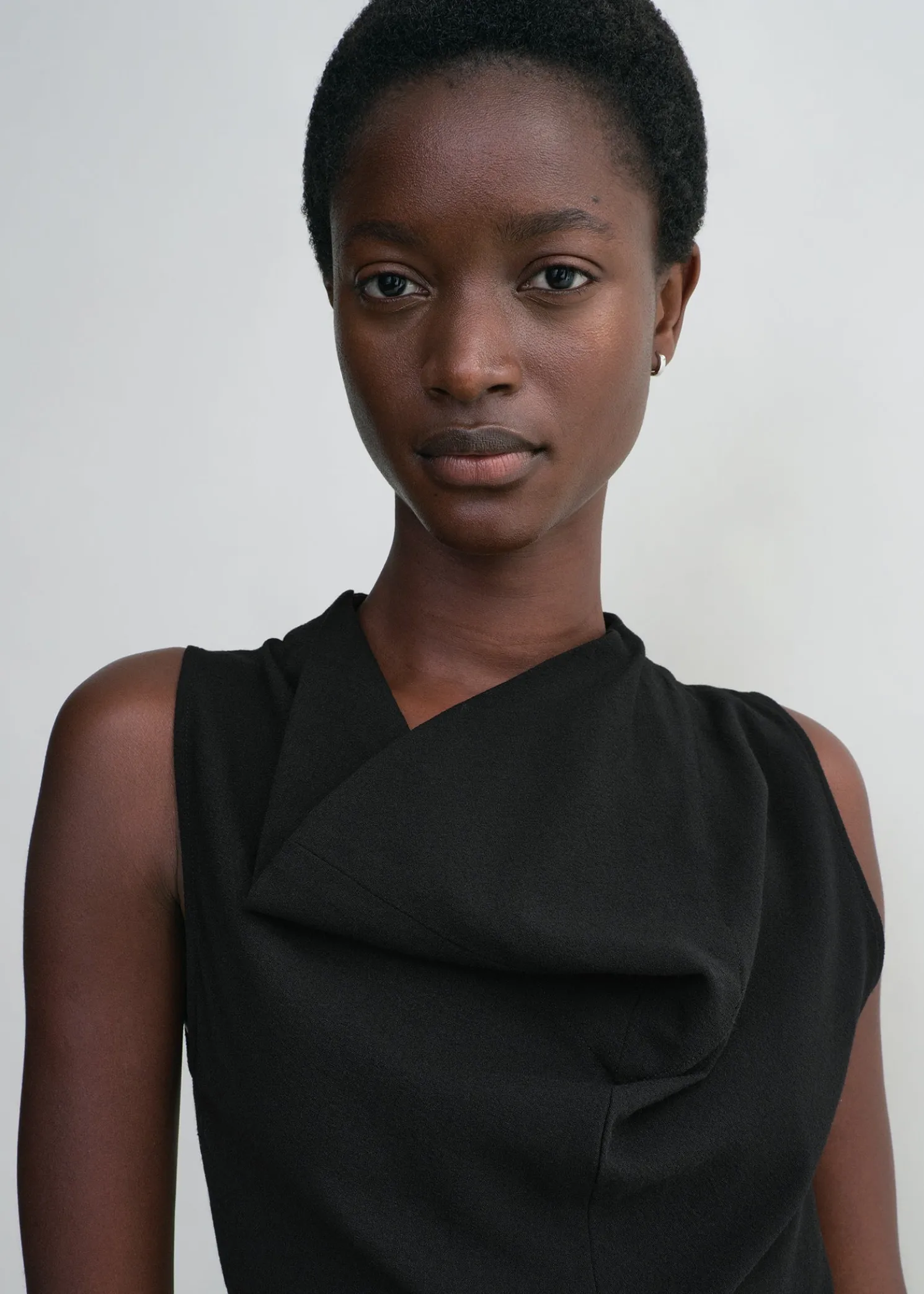 Cowl-neck dress black