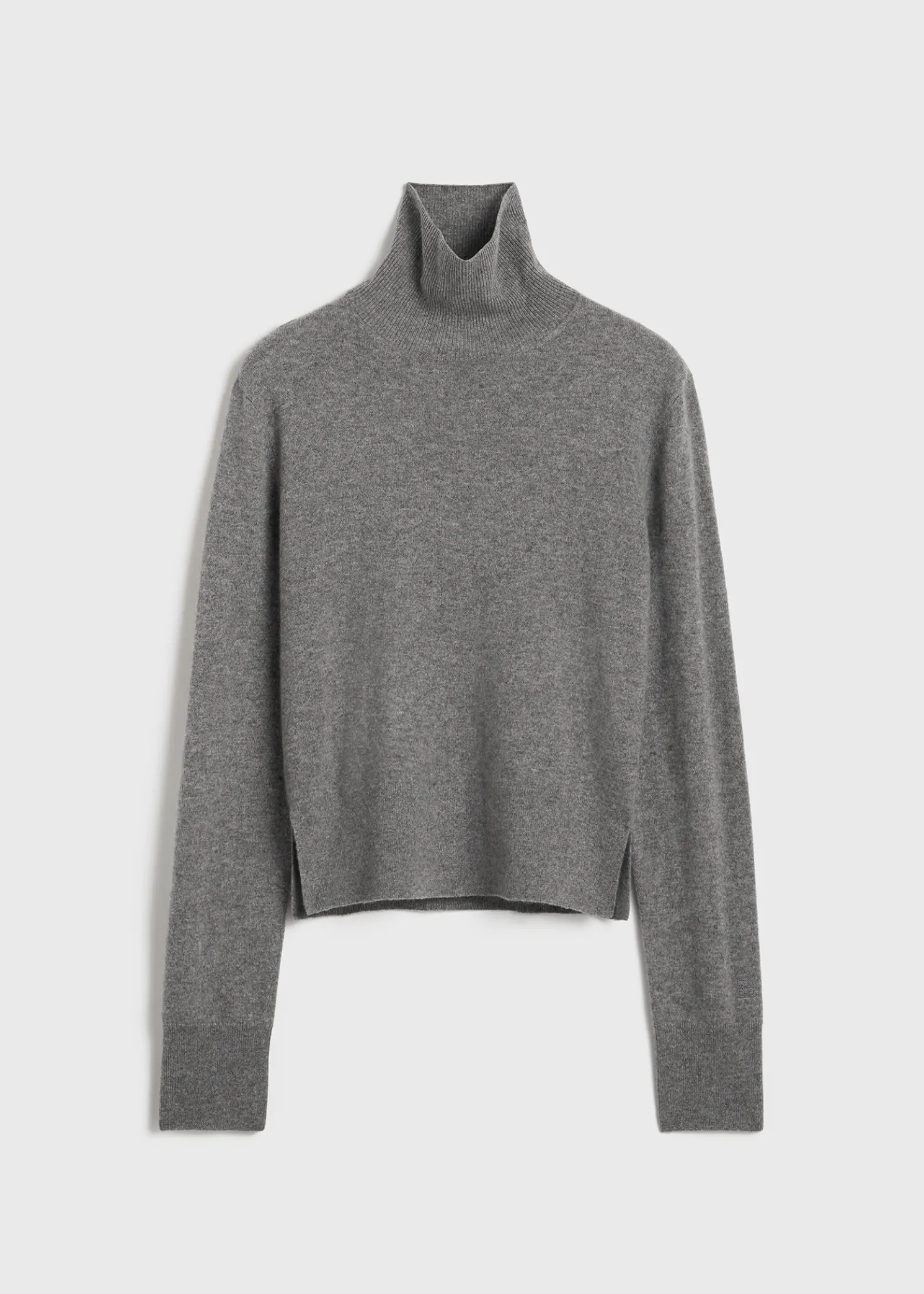Cropped turtleneck grey melange
