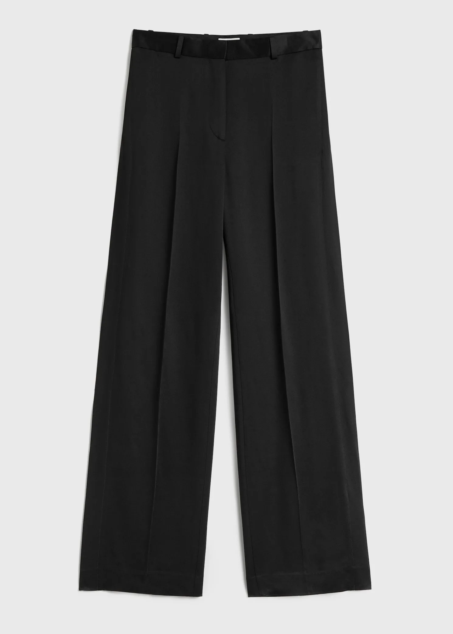 Cuff-slit trousers black