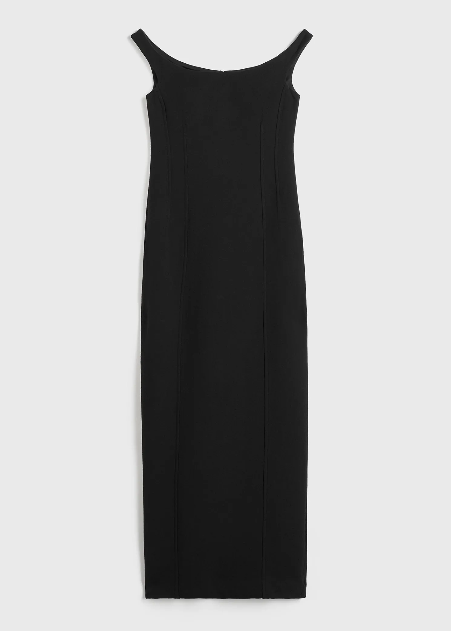 Curved off-shoulder dress black