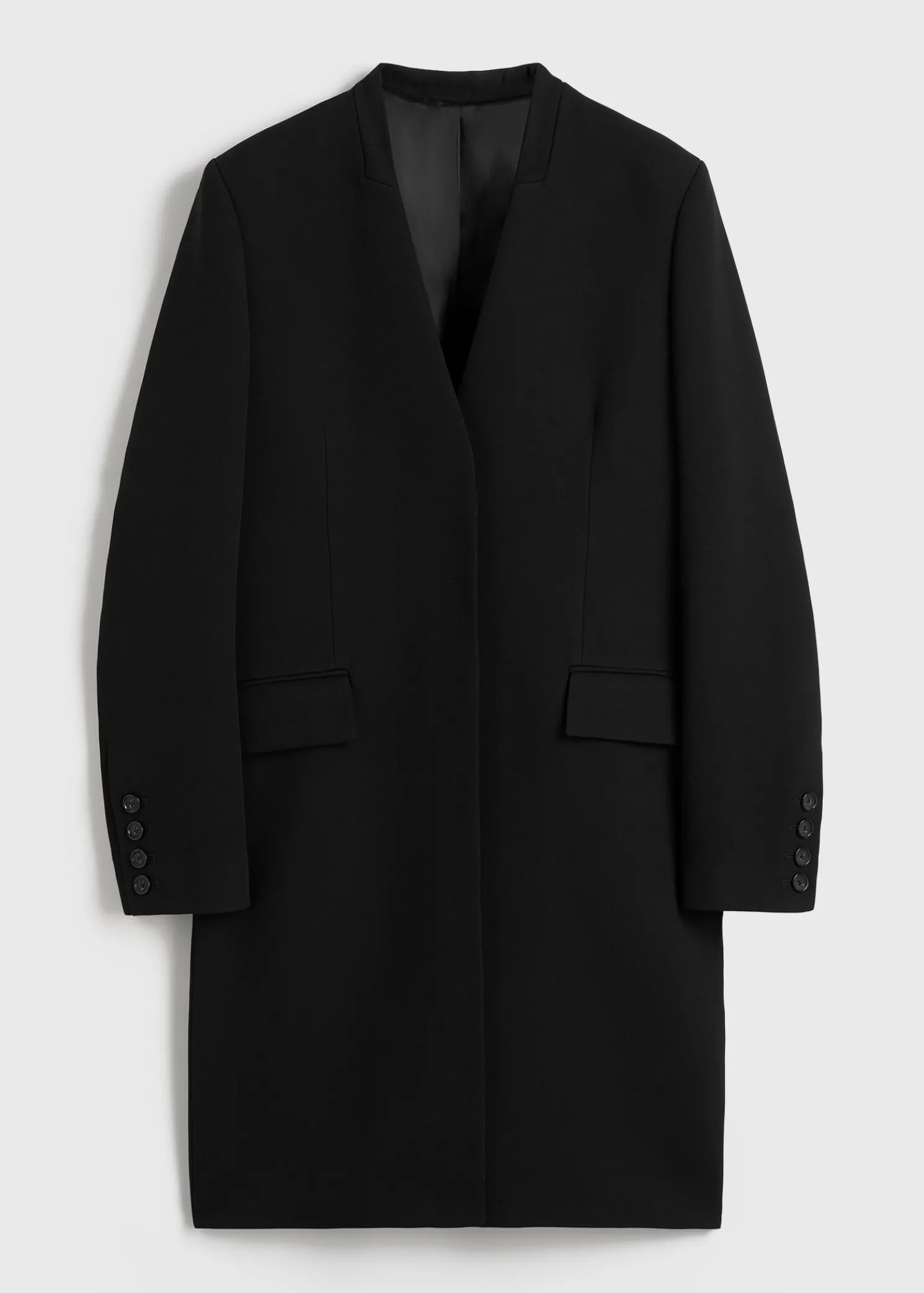 Deep pleat coat black