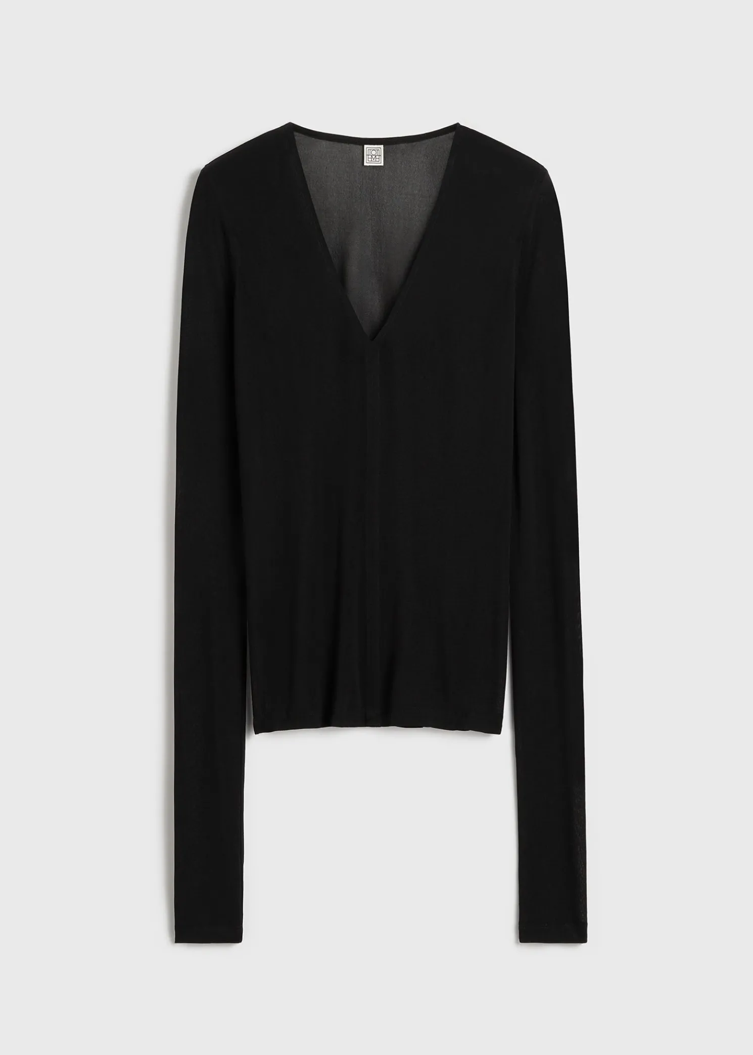 Deep V-neck top black