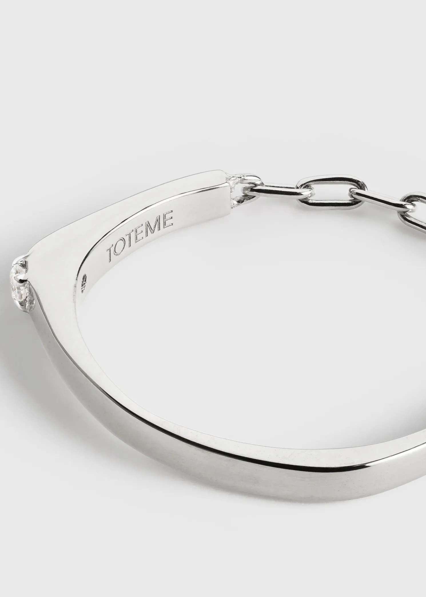 Diamond chain ring 18kt white gold