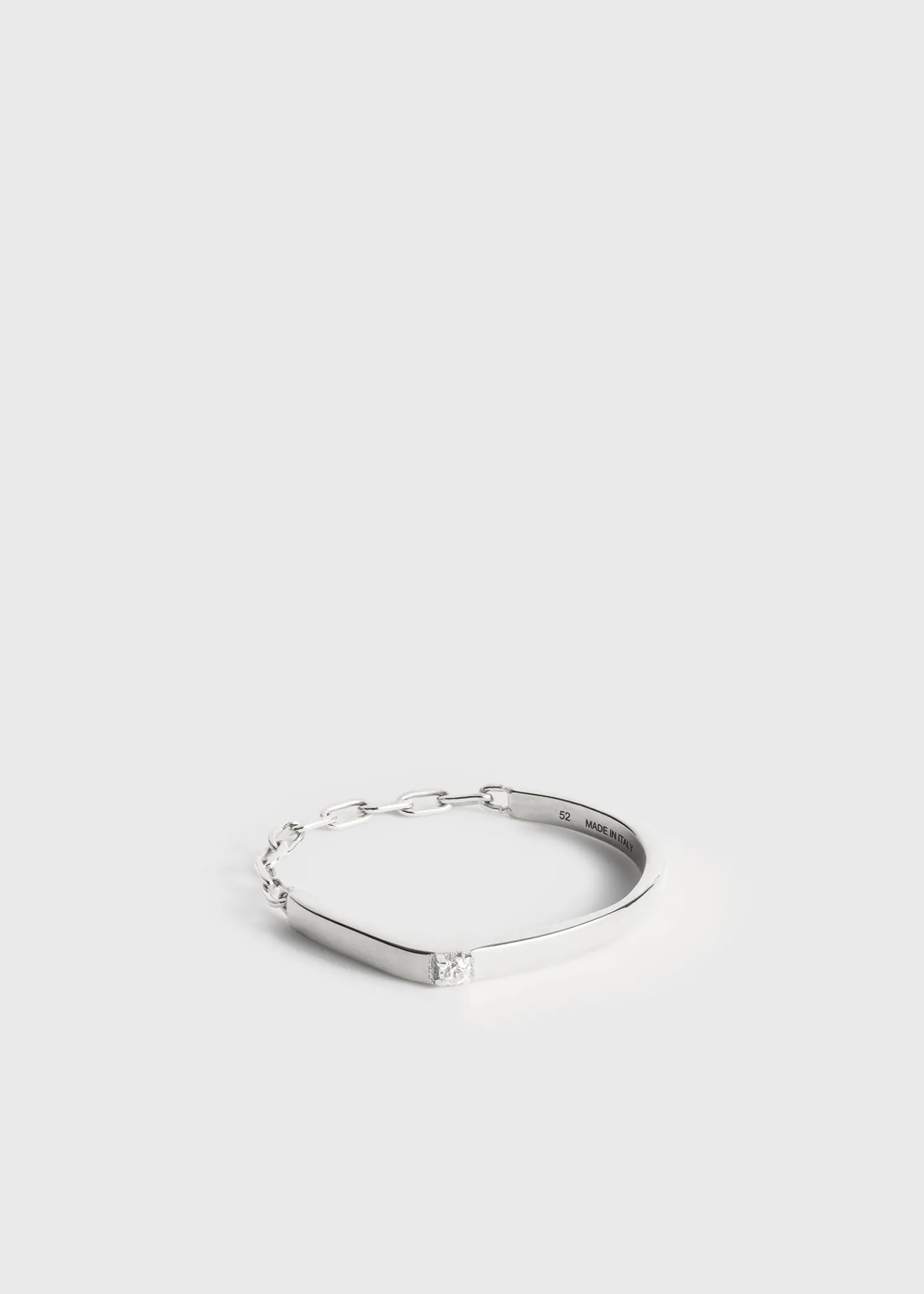 Diamond chain ring 18kt white gold