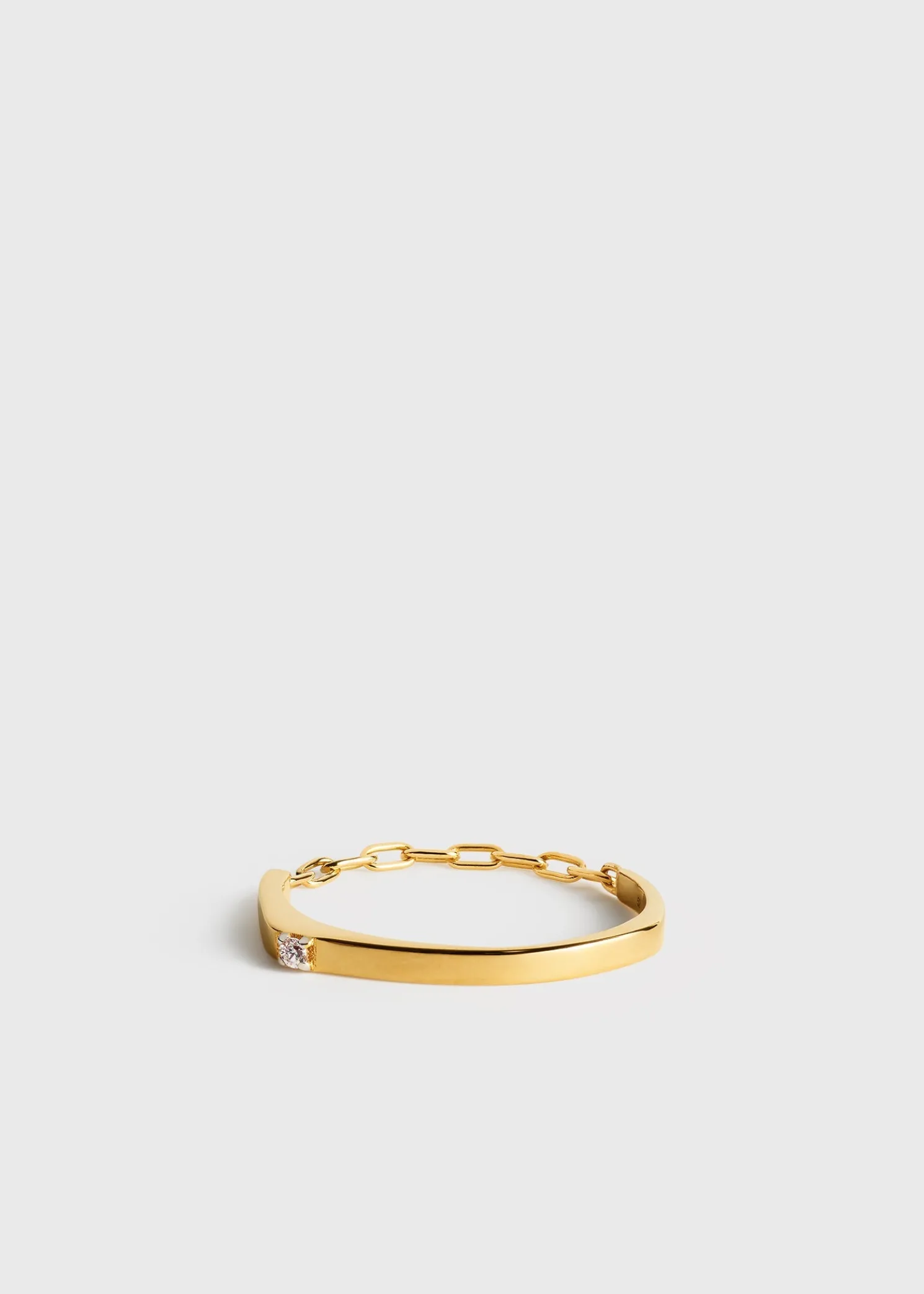 Diamond chain ring 18kt gold