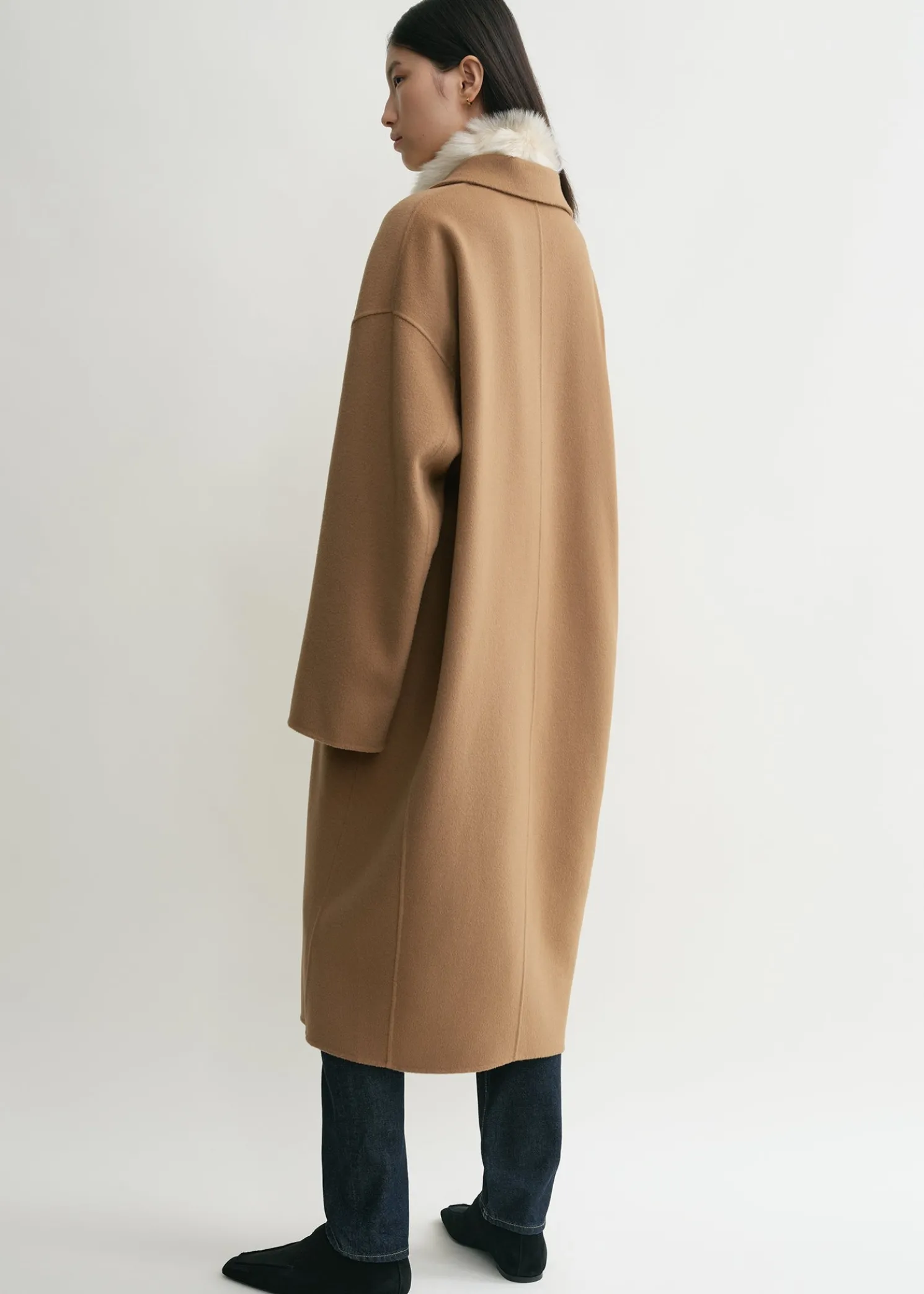 Doublé cocoon coat camel