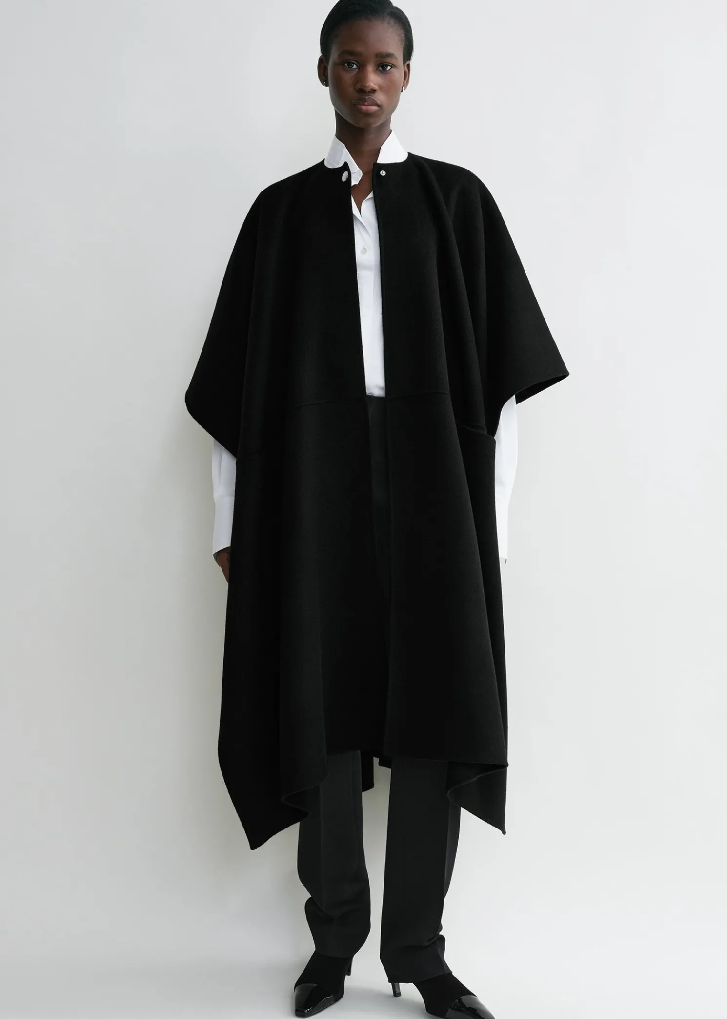 Doublé scarf coat black