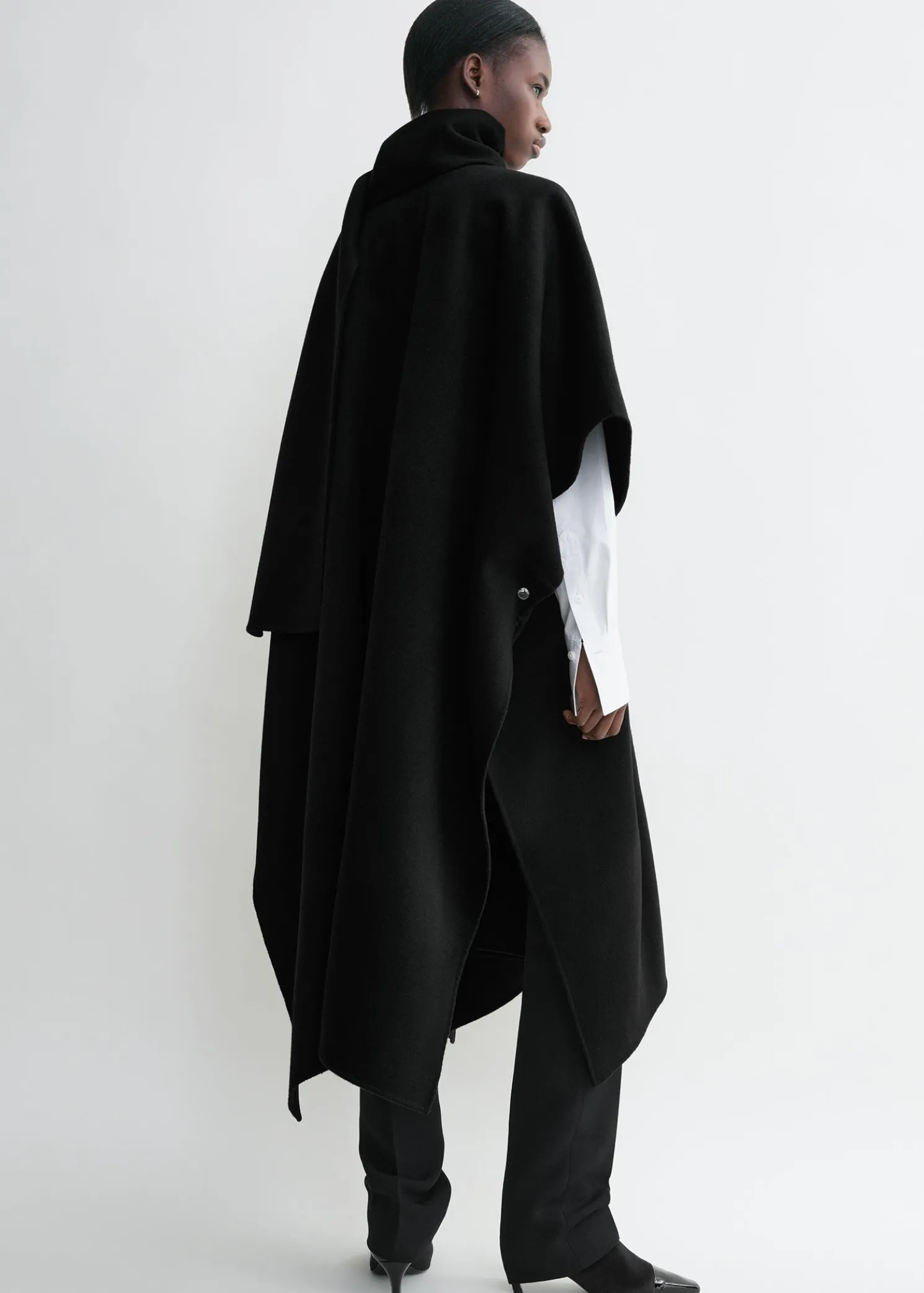 Doublé scarf coat black