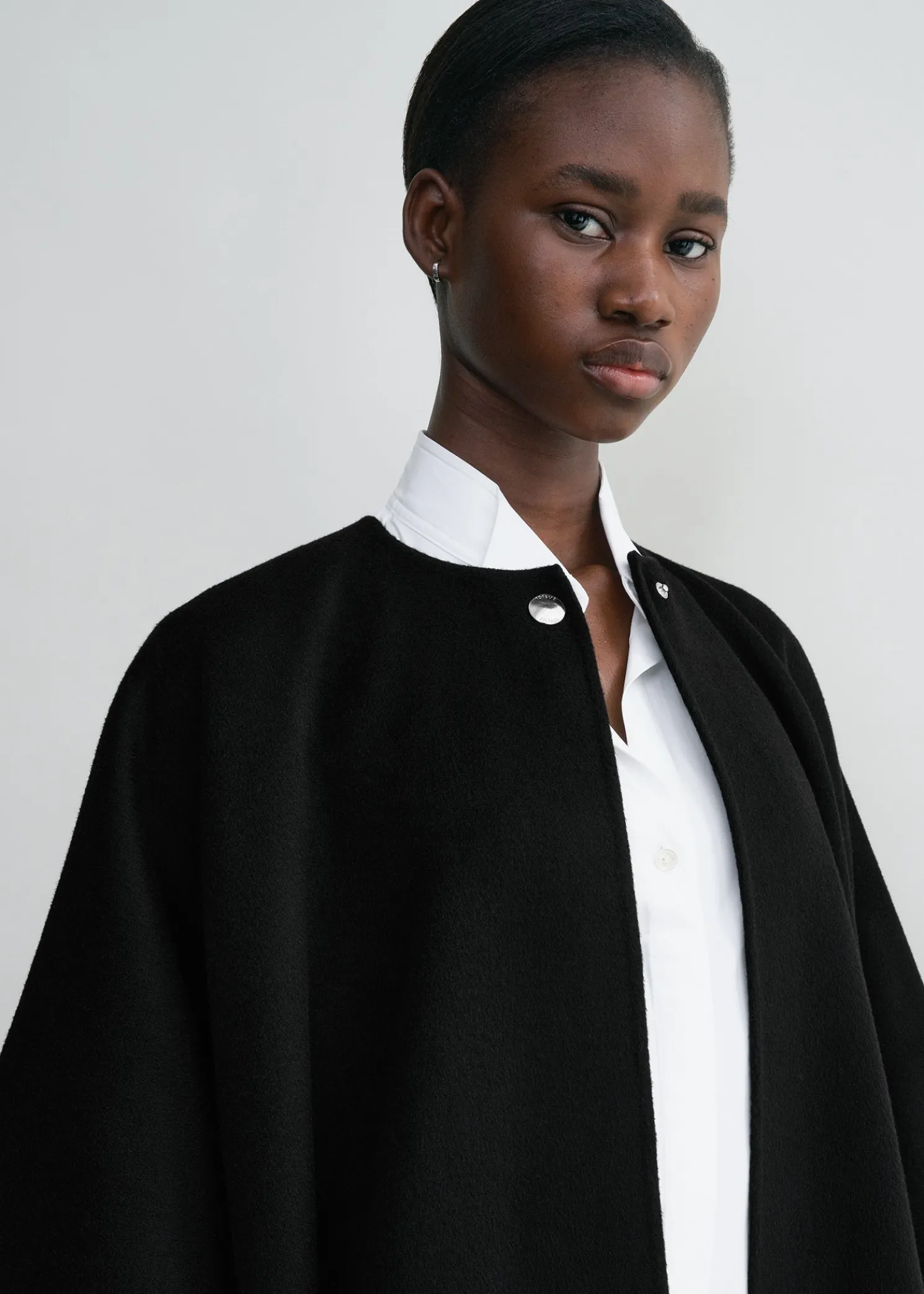 Doublé scarf coat black