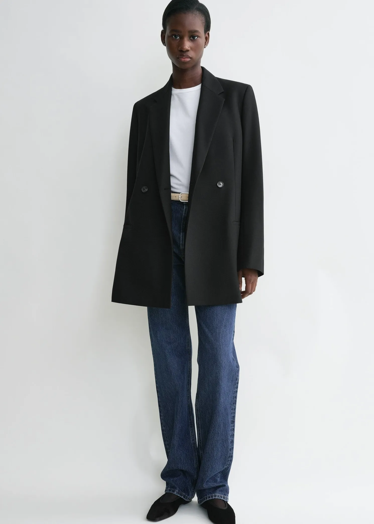 Double-breasted blazer black