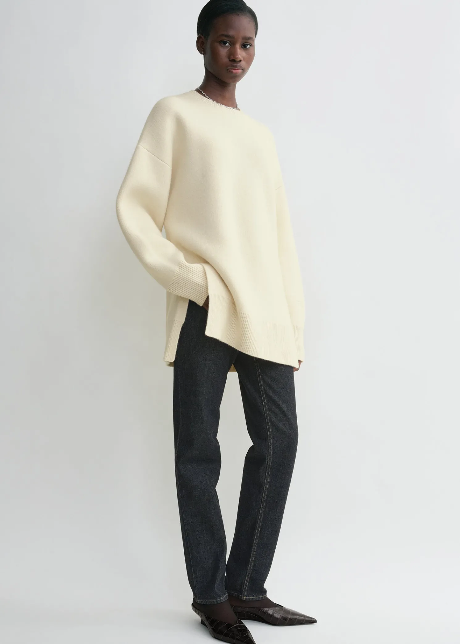 Double-knit pullover snow