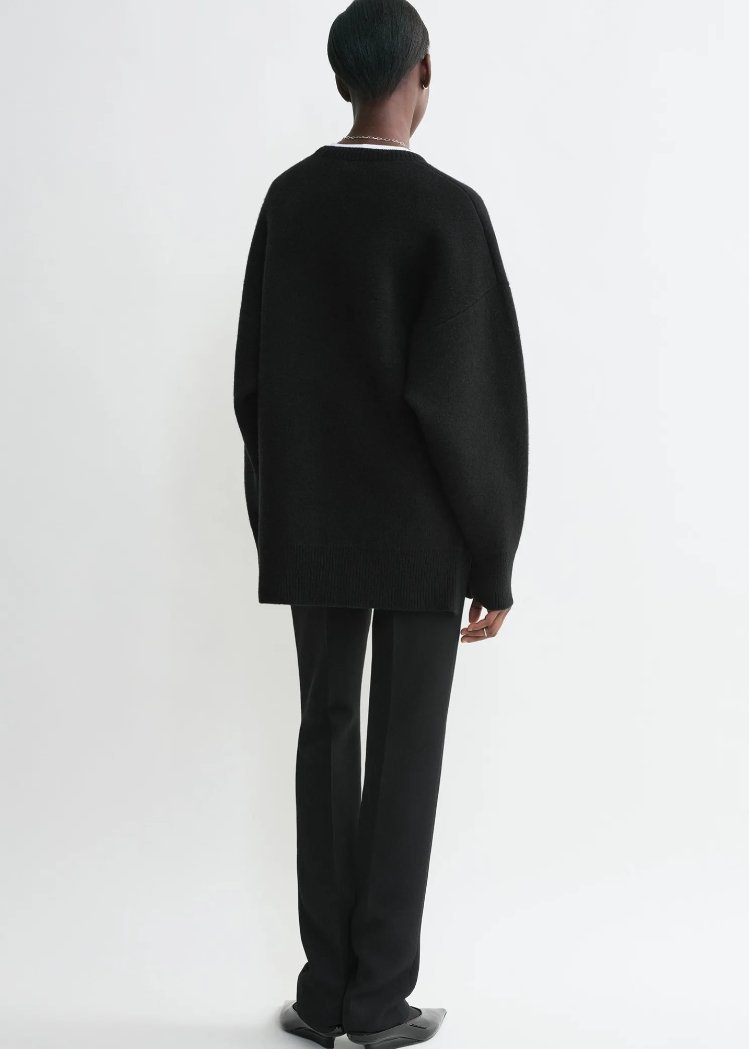 Double-knit pullover black