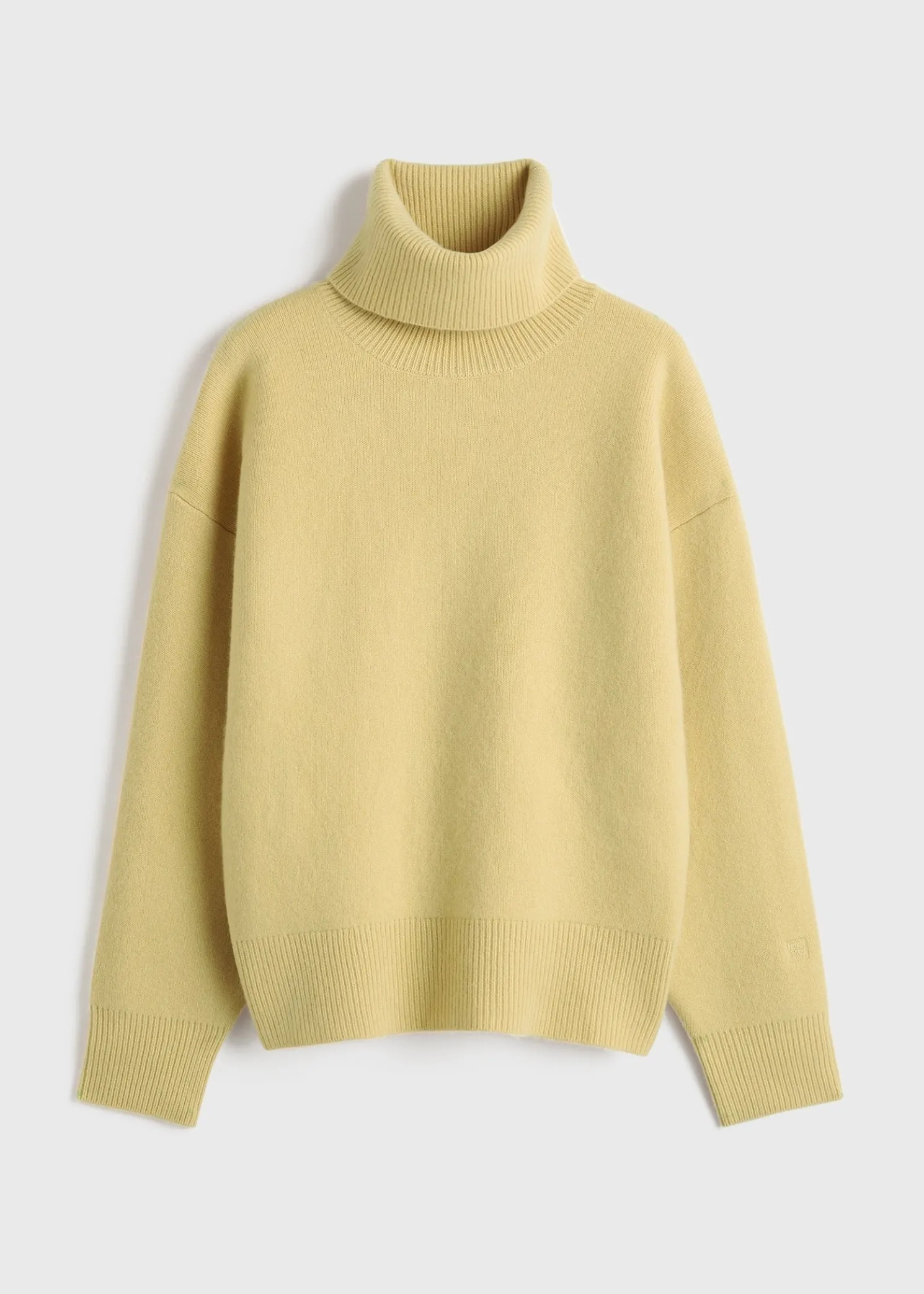 Double-knit turtleneck soft yellow