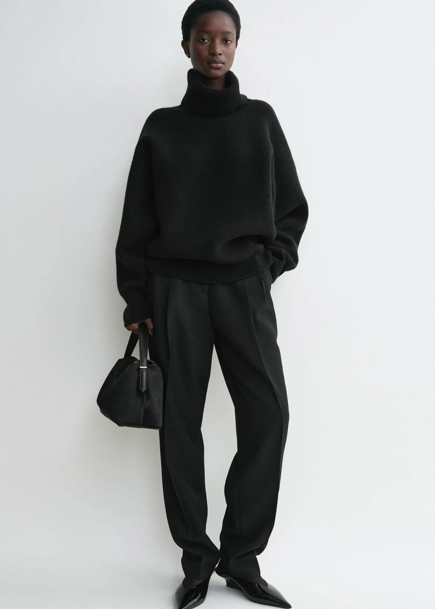 Double-knit turtleneck black