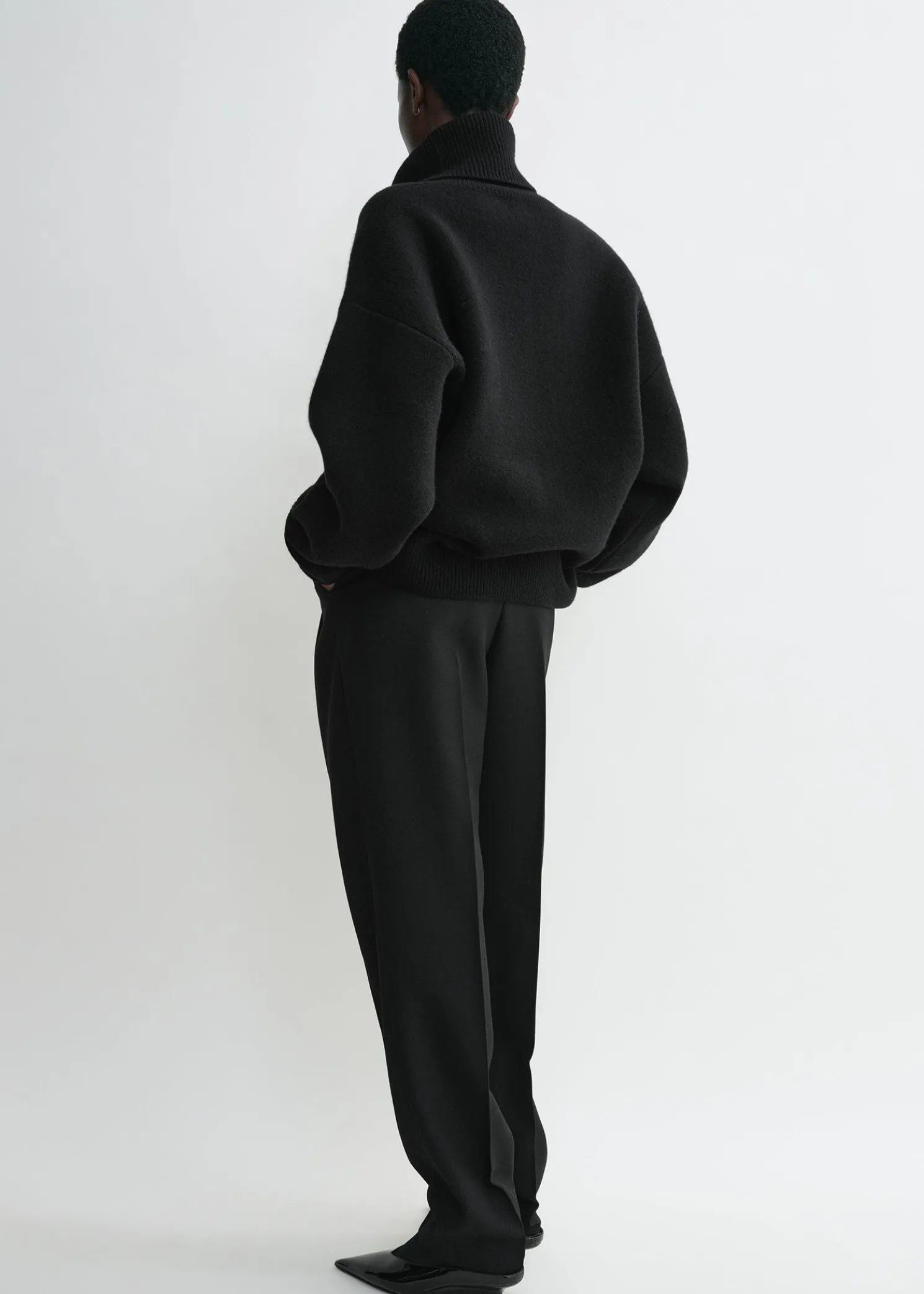Double-knit turtleneck black