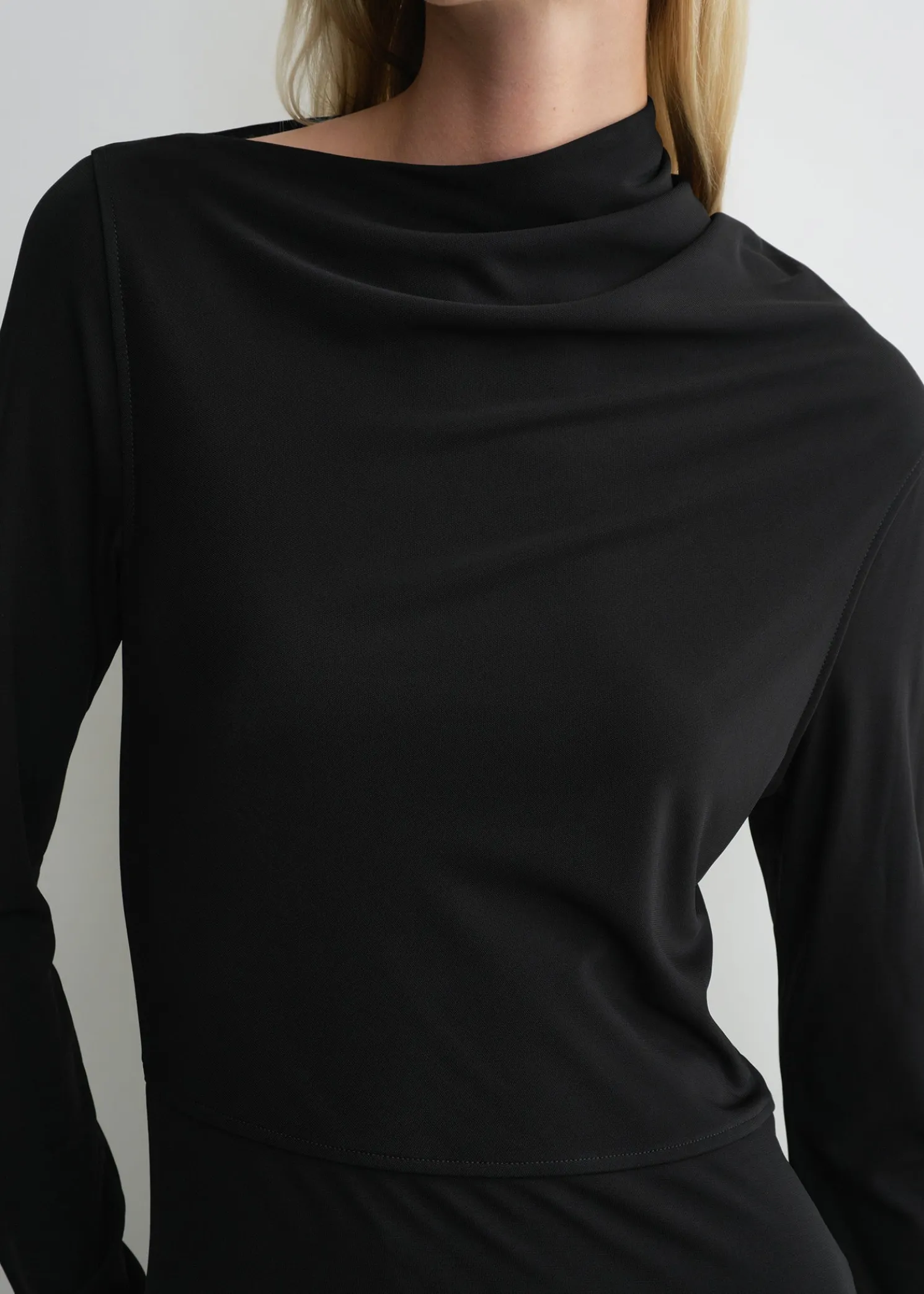Draped jersey dress black