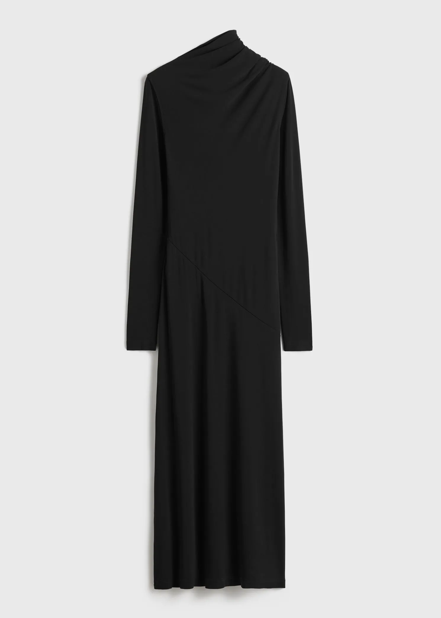 Draped jersey dress black