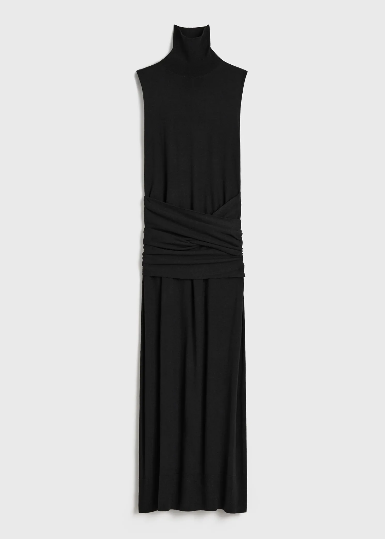 Draped knit dress black