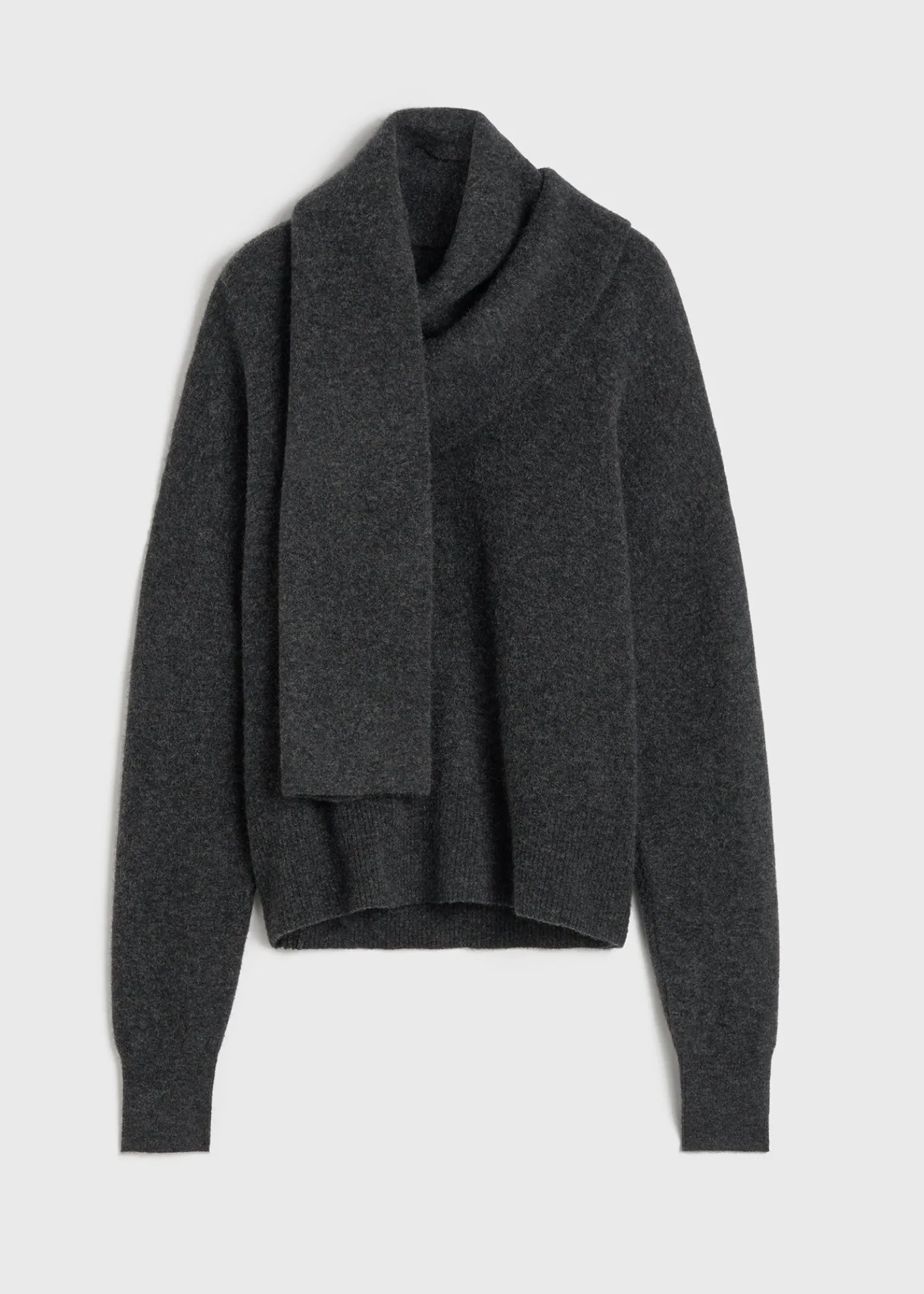 Draped-scarf knit granite