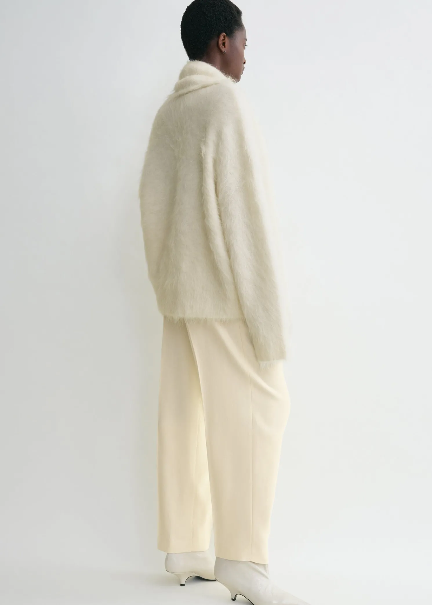 Draped-scarf knit ivory