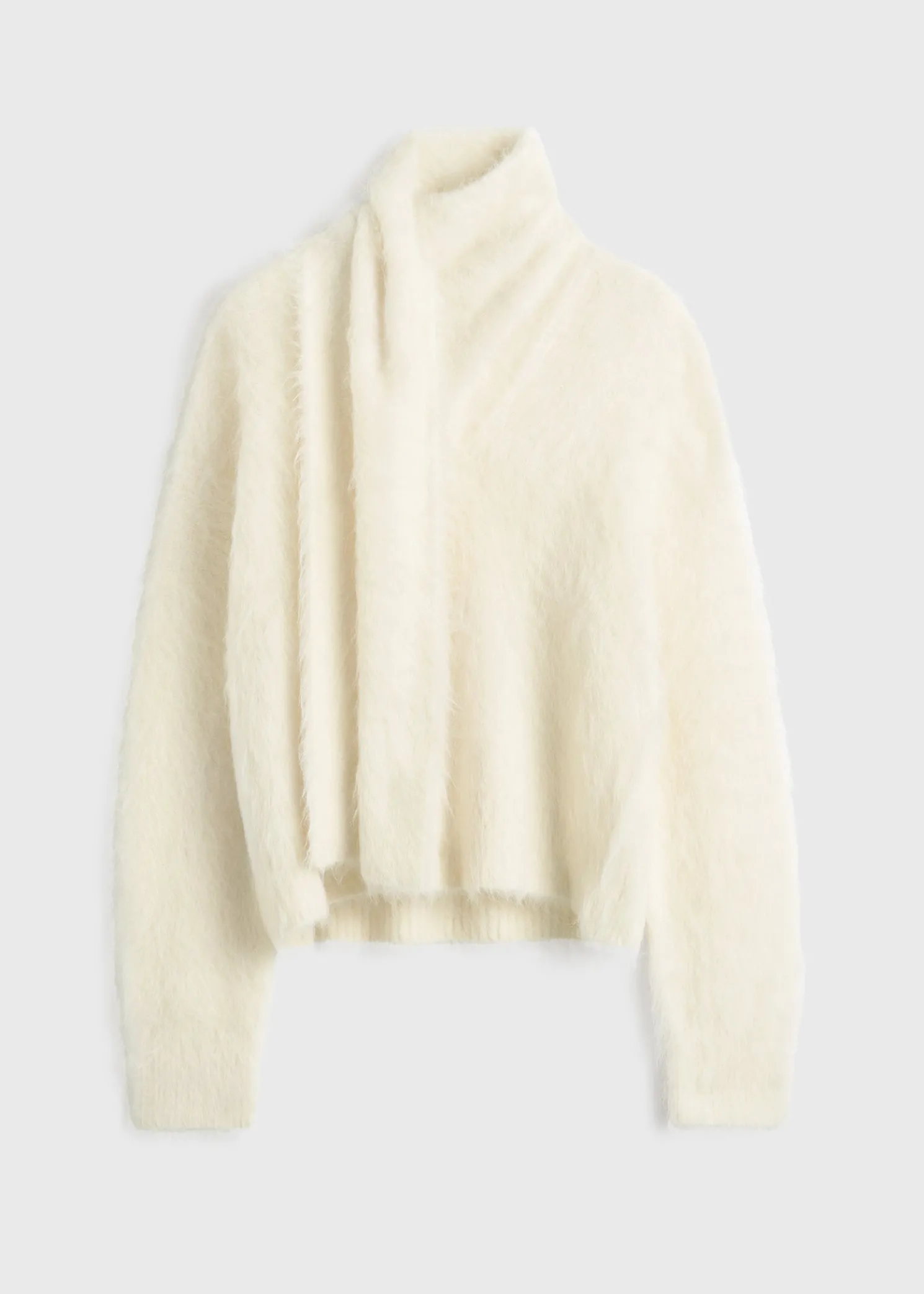 Draped-scarf knit ivory
